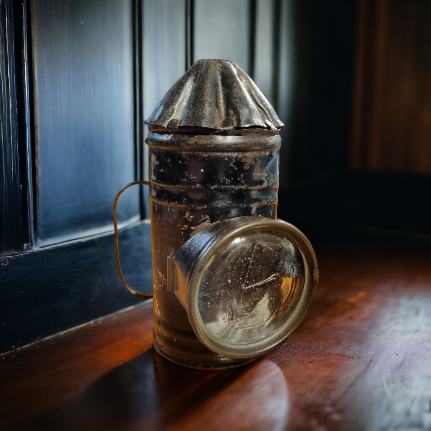 A Diminutive 19thC English Antique Toleware Child's Candle Lantern