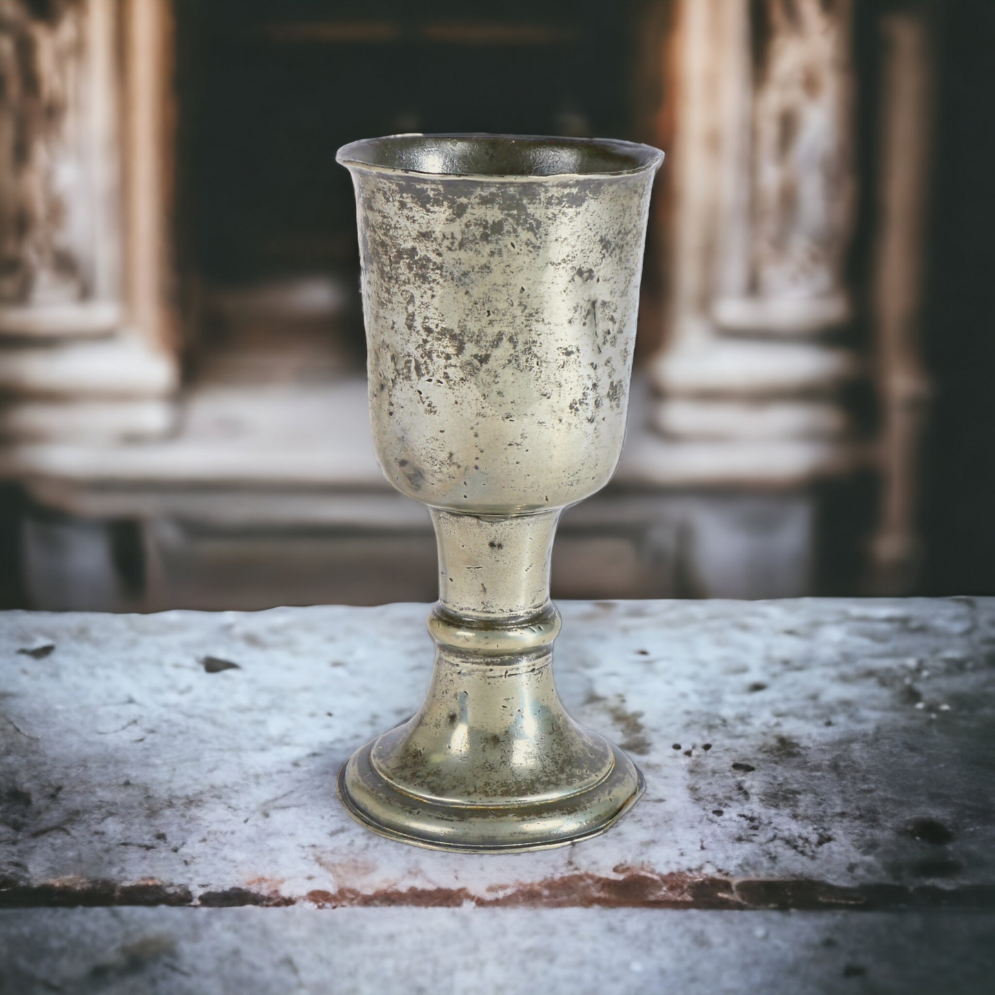 Early 18thC, George II Period, English Antique Pewter Communion Cup, circa 1730-40.