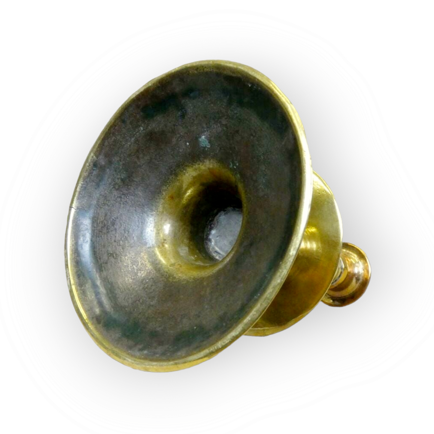 Rare 17th Century English Antique Brass Trumpet-Base Candlestick, Circa 1650-1680