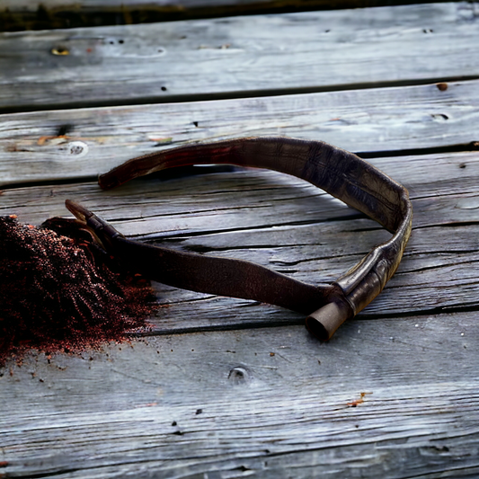 Rare 18thC Antique Leather Shot Flask Belt
