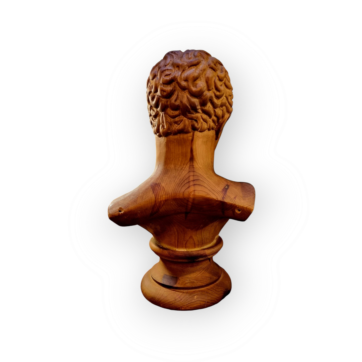 Early 19th Century Grand Tour Antique Carved Pine Bust of Adonis