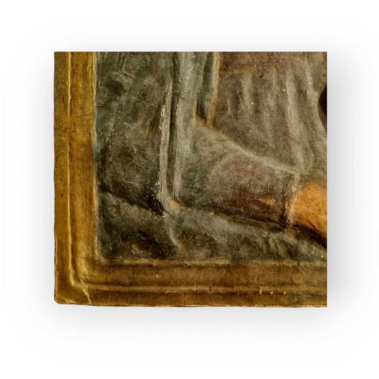 Early 18th Century Italian Antique Cartapesta Panel Of The Virgin & Child