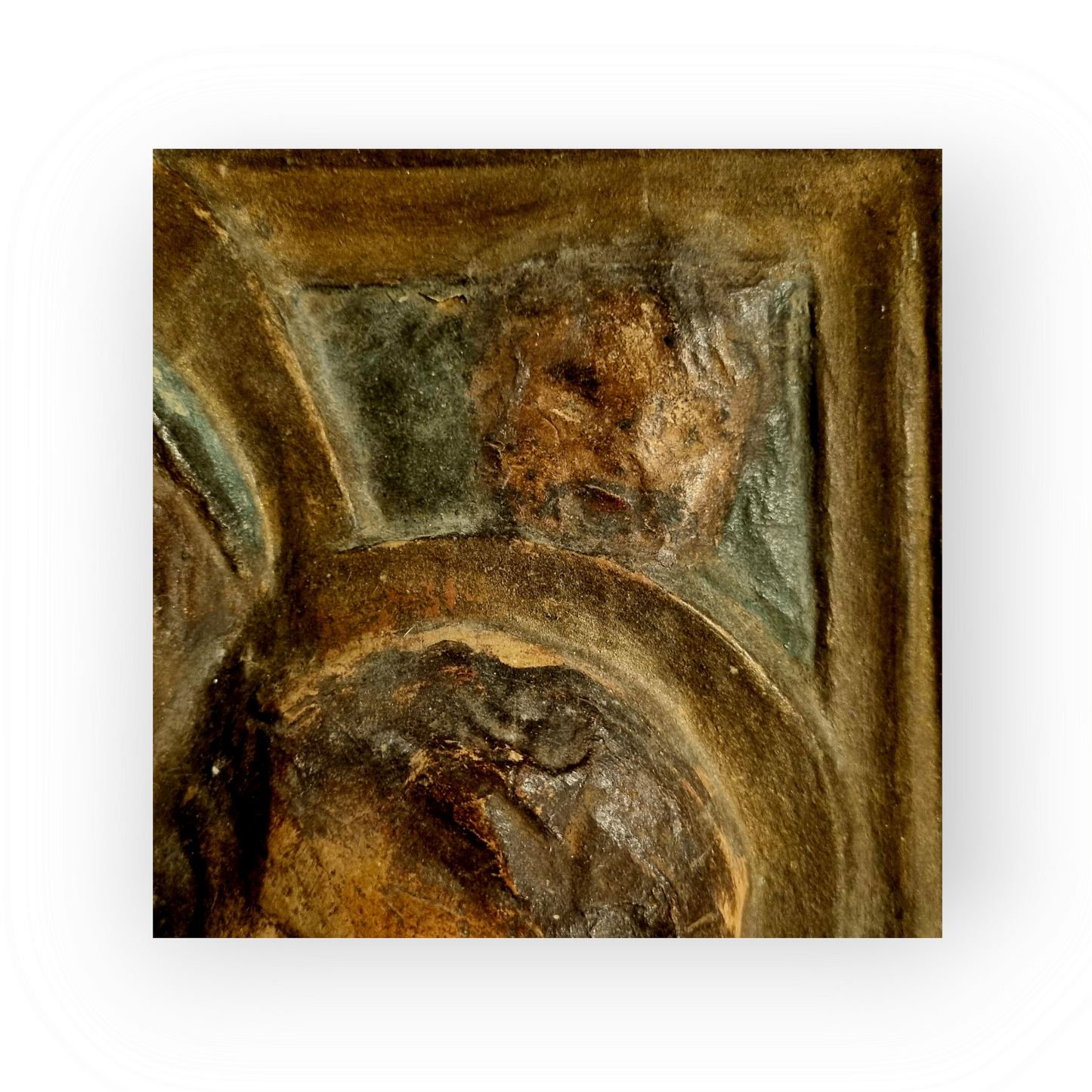 Early 18th Century Italian Antique Cartapesta Panel Of The Virgin & Child