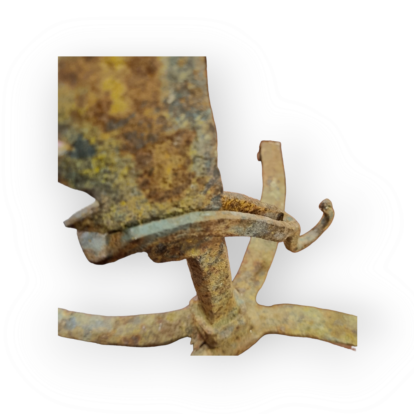 An Unusual 18th Century Welsh Antique Blacksmith-Made Wrought Iron Rise-and-Fall Fireside / Down Hearth Spit Stand