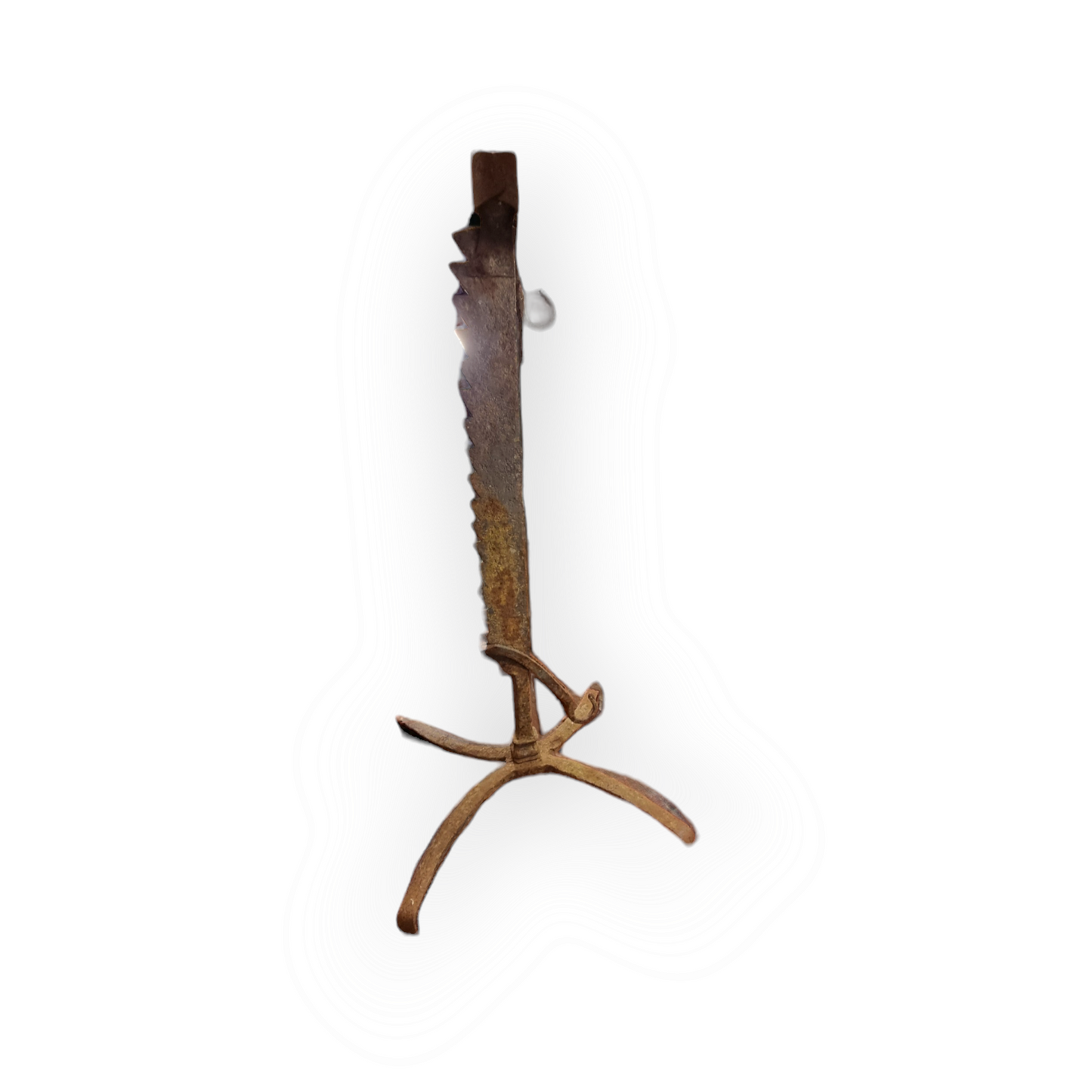 An Unusual 18th Century Welsh Antique Blacksmith-Made Wrought Iron Rise-and-Fall Fireside / Down Hearth Spit Stand