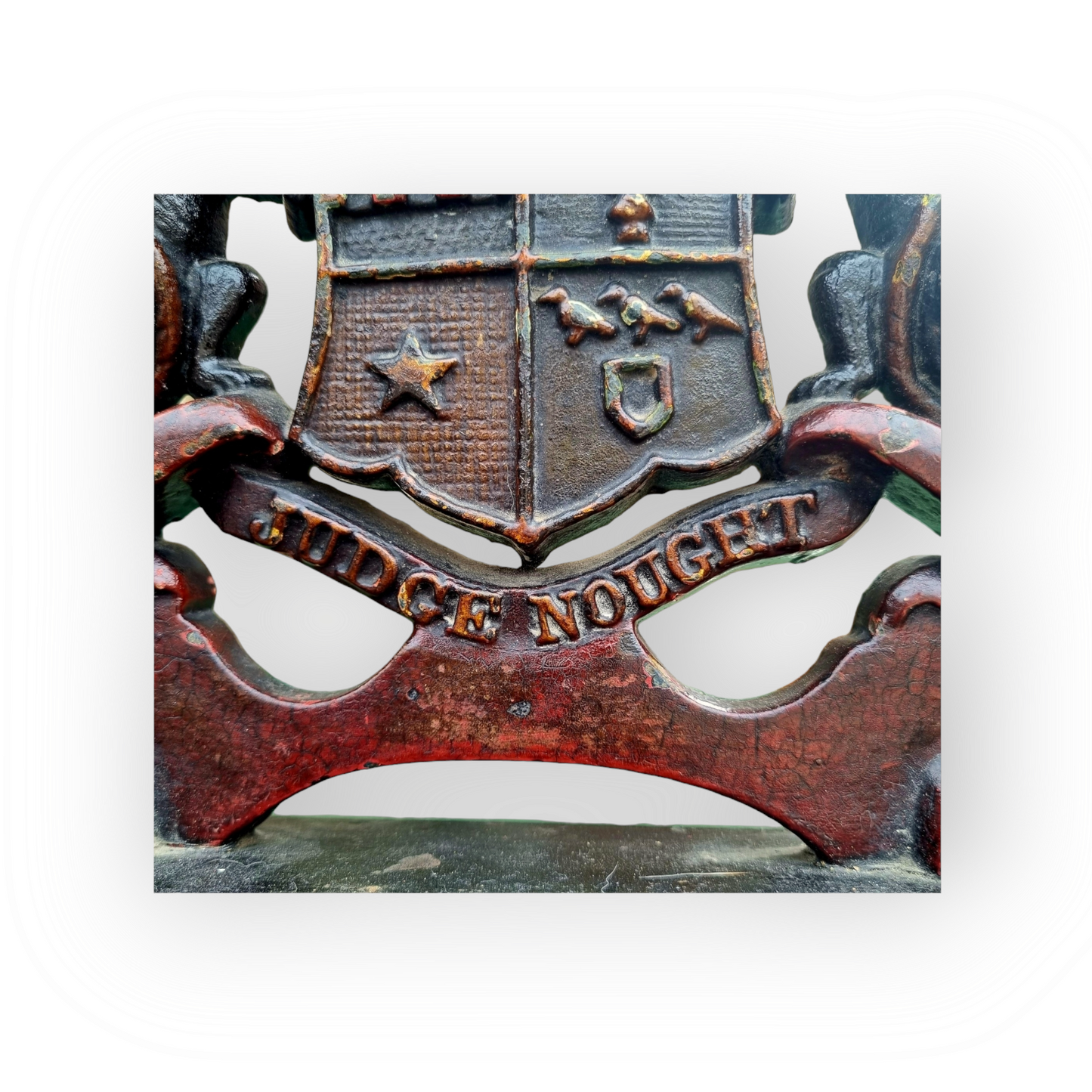 19th Century English Antique Cast Iron Armorial Door Stop or Door Porter