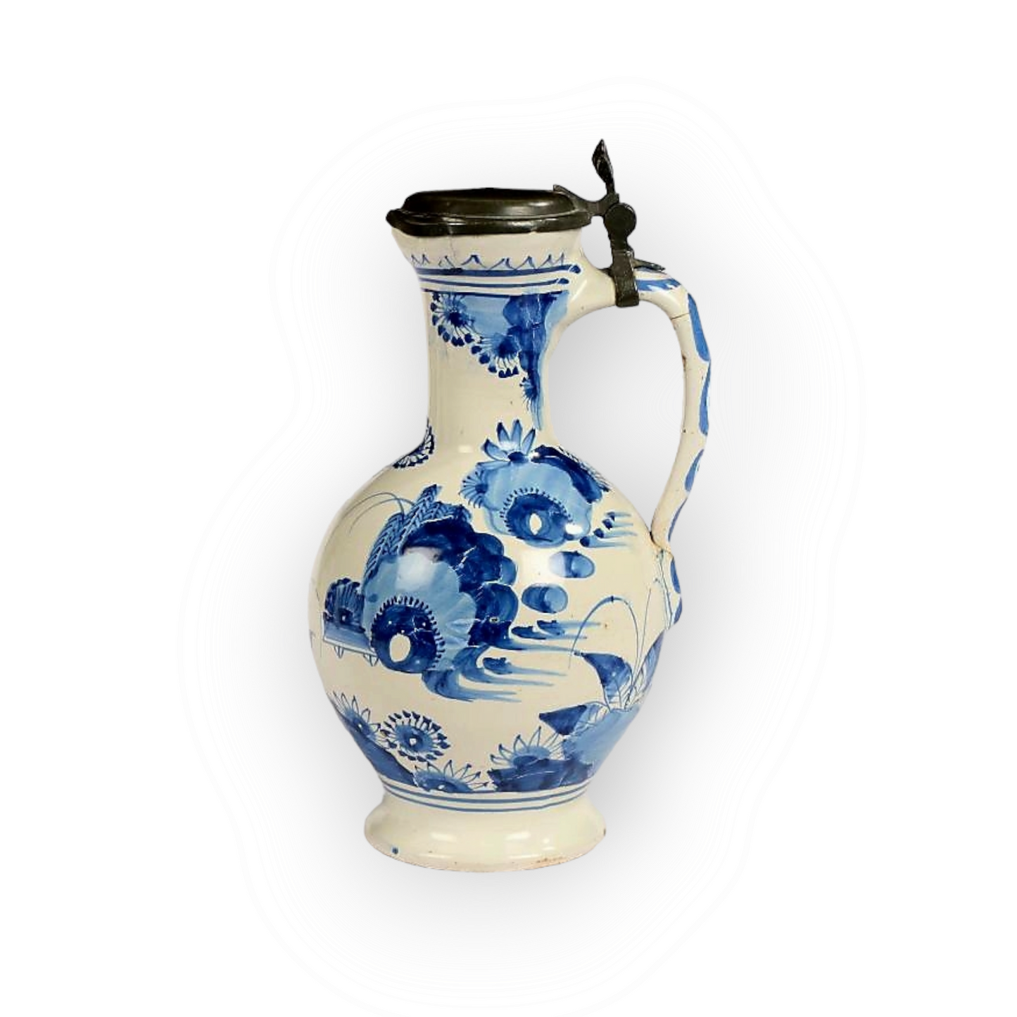 17th Century Dutch Antique Delftware Jug / Ewer, Circa 1660-1680