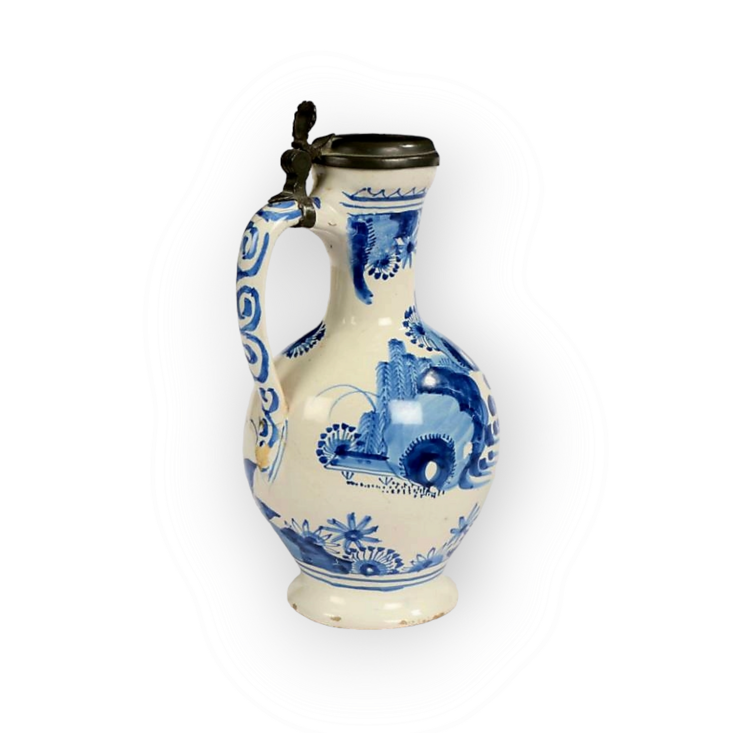 17th Century Dutch Antique Delftware Jug / Ewer, Circa 1660-1680