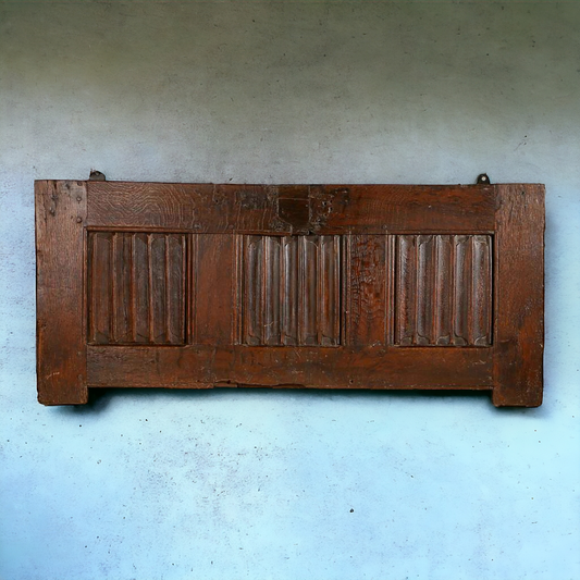 16th Century English Antique Oak Coffer Front