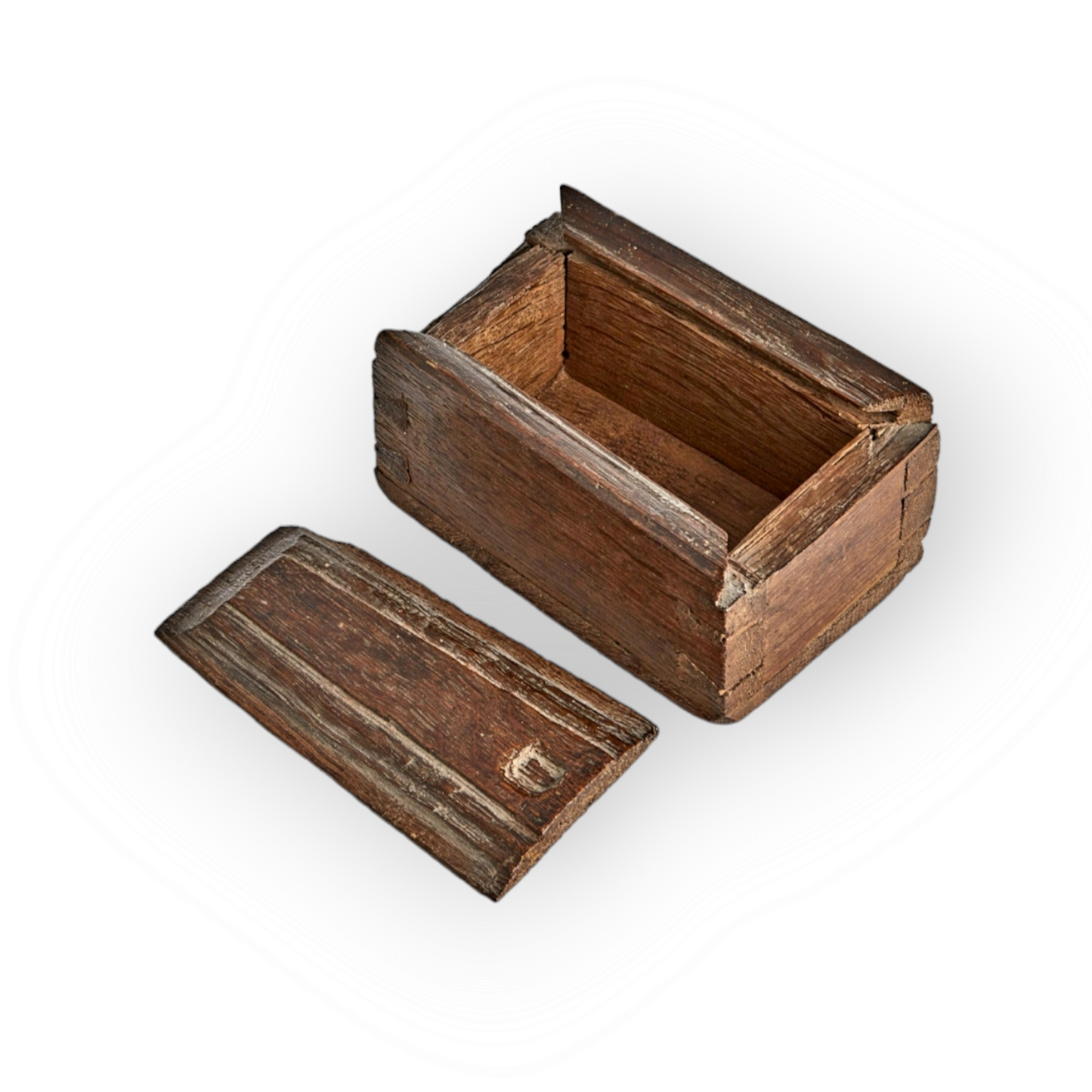 Diminutive Early 18thC Antique Oak Tinder Box