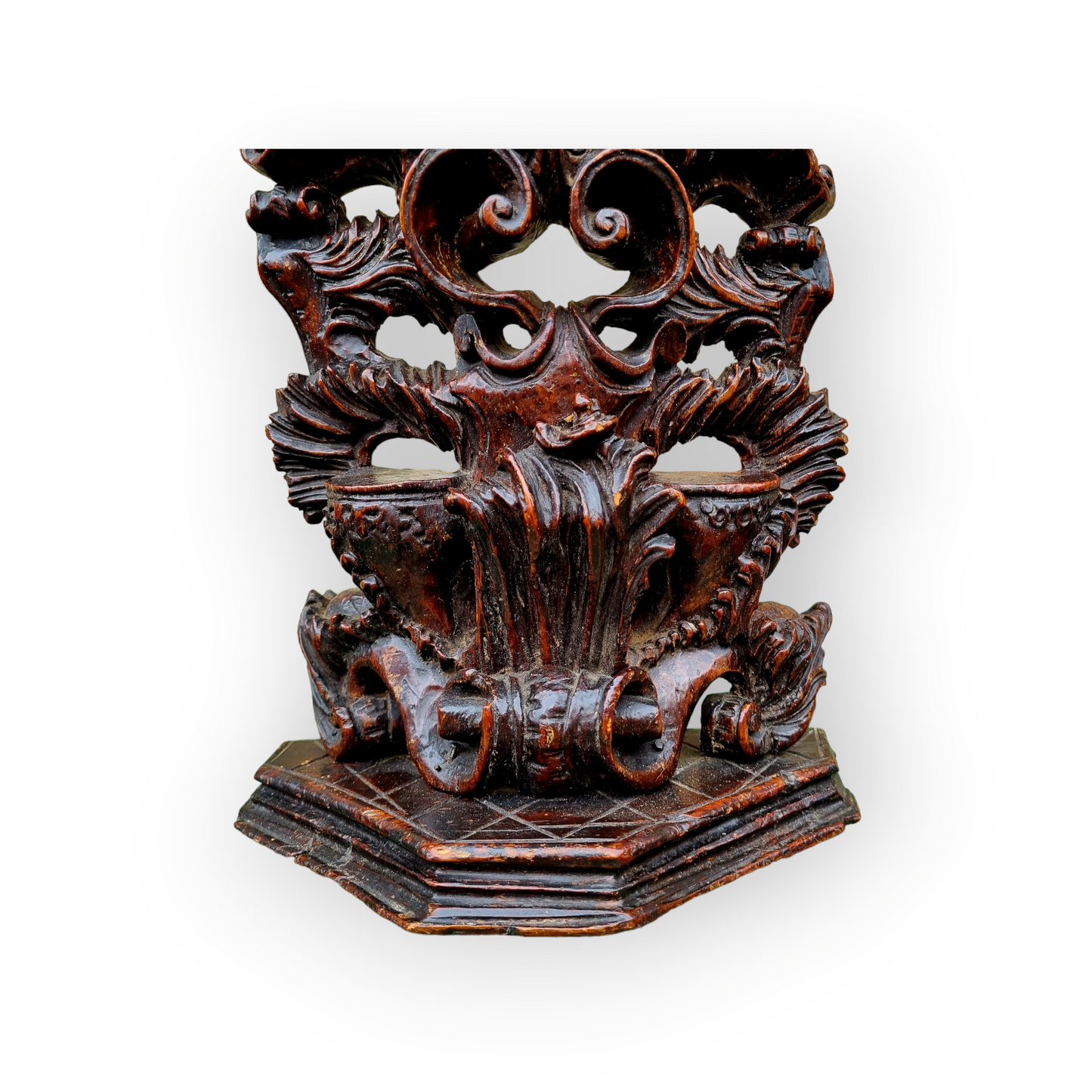 A Superb Mid-18th Century Rococo Period Antique Treen Pocket Watch Stand, circa 1740