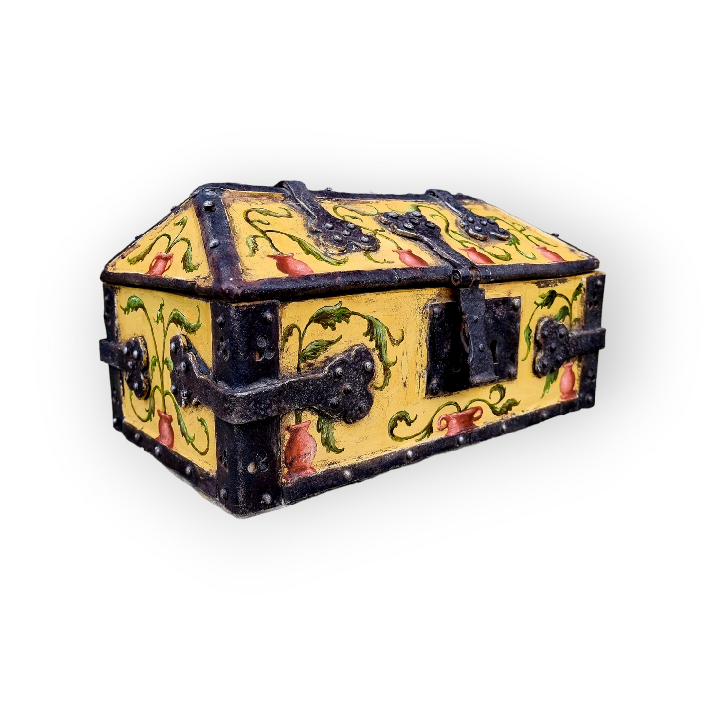 Early 16th Century Continental Antique Iron-Bound Table Top Box or Casket