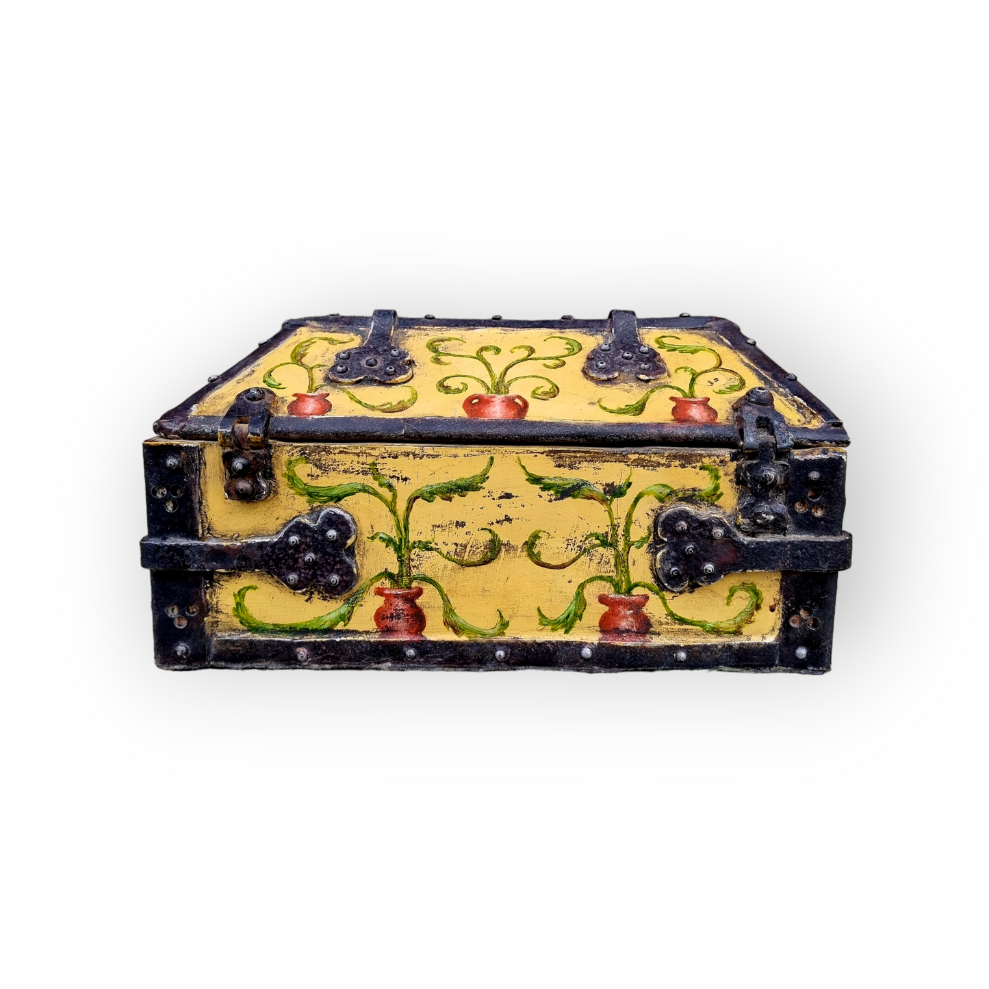 Early 16th Century Continental Antique Iron-Bound Table Top Box or Casket