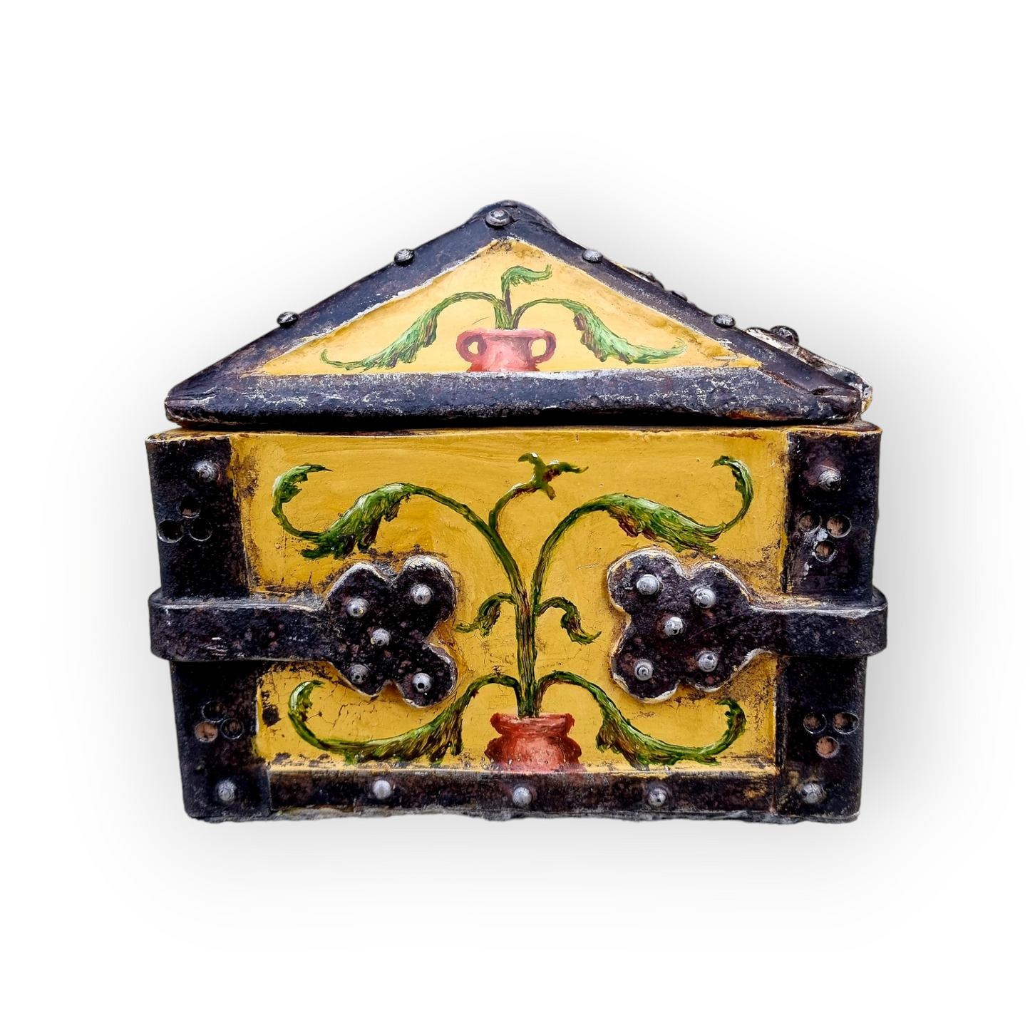 Early 16th Century Continental Antique Iron-Bound Table Top Box or Casket