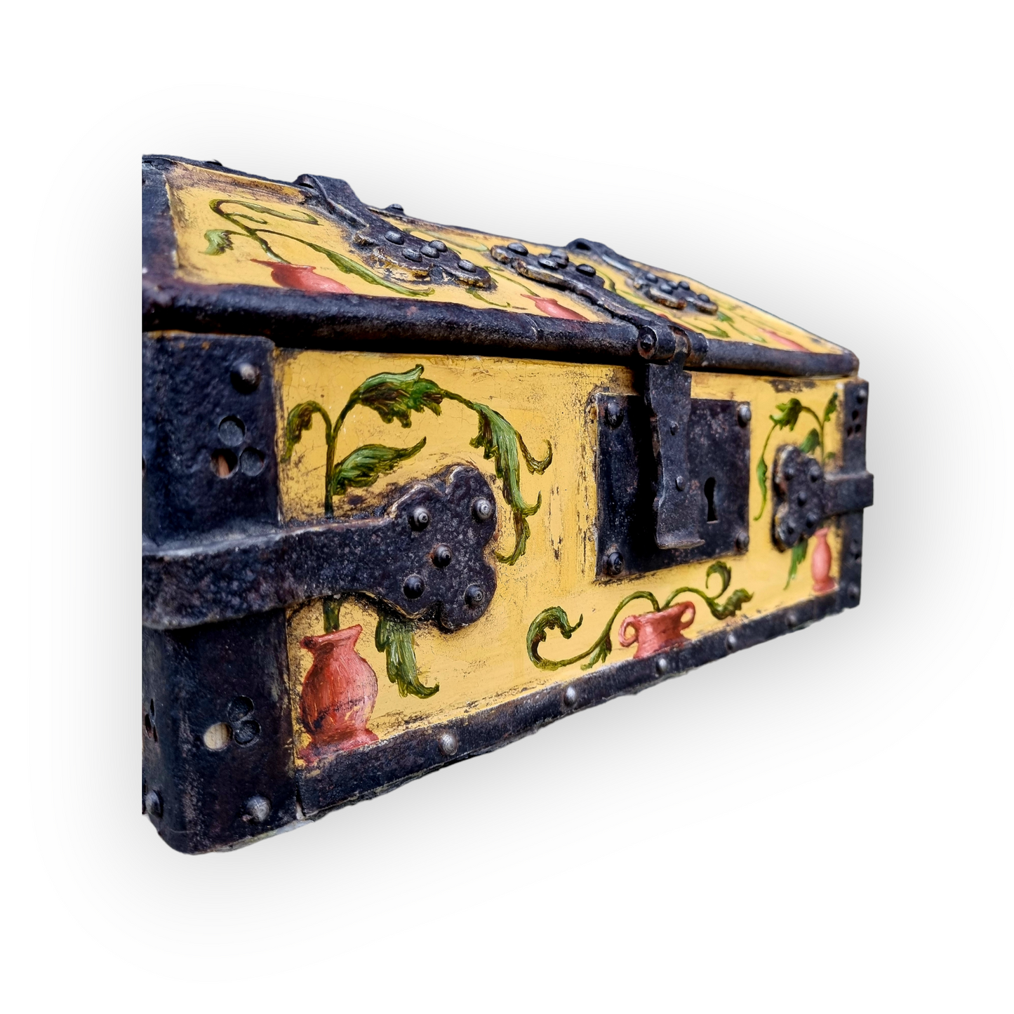 Early 16th Century Continental Antique Iron-Bound Table Top Box or Casket