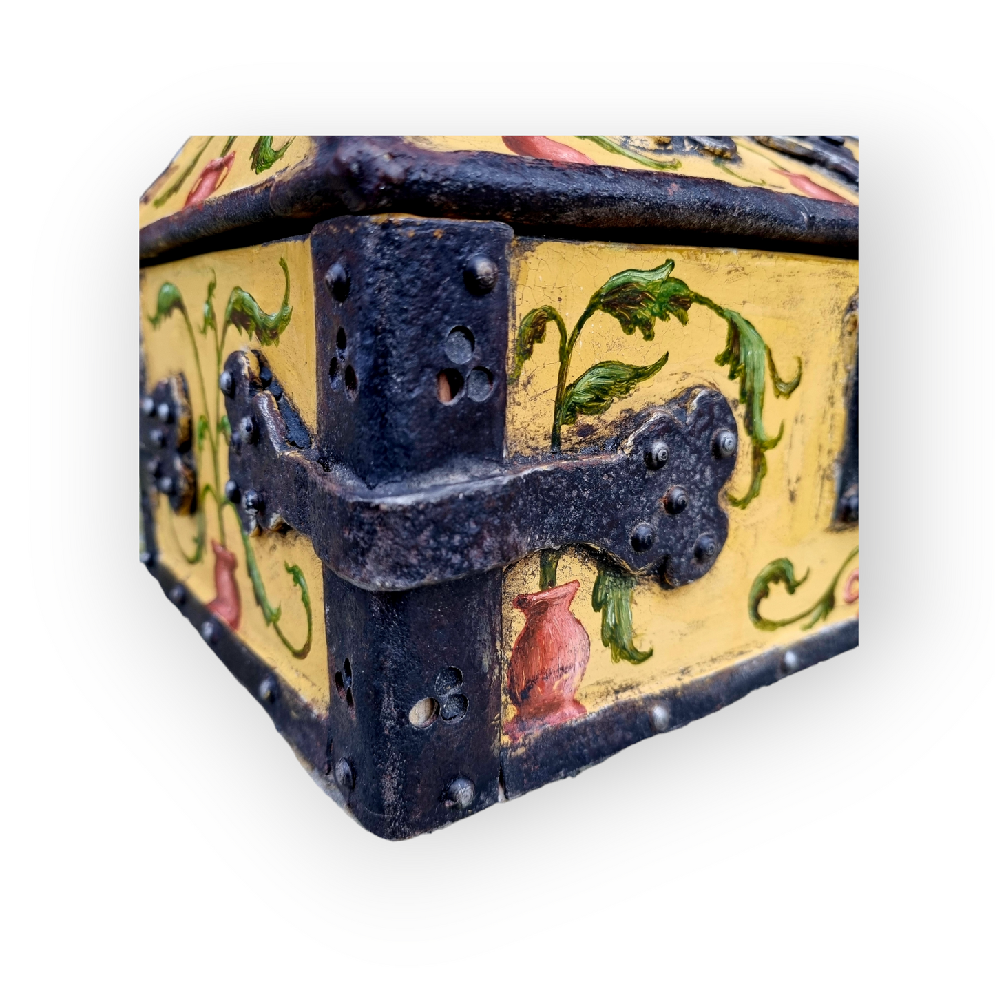 Early 16th Century Continental Antique Iron-Bound Table Top Box or Casket