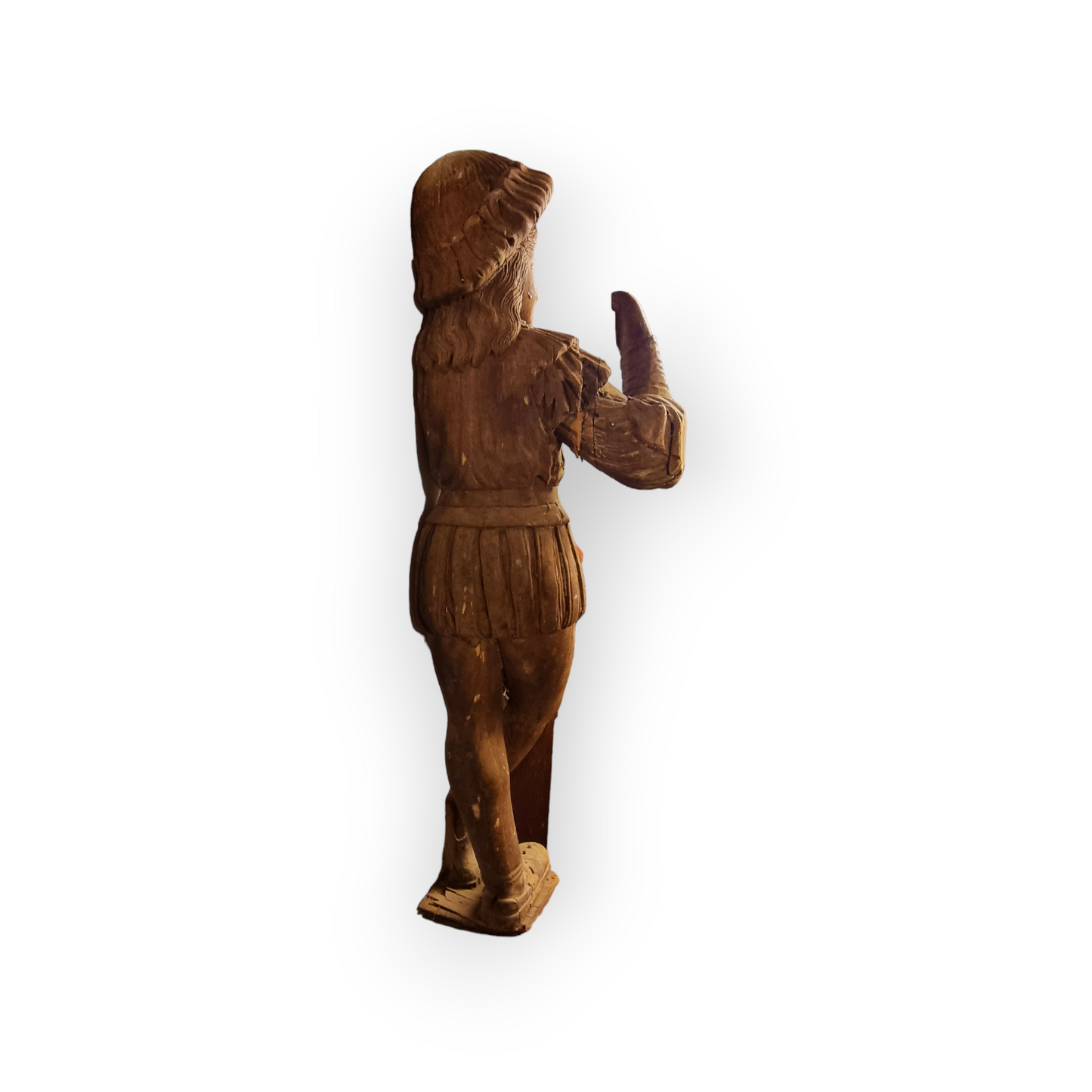 Large 16th Century Flemish Antique Carved Oak Architectural Fragment Depicting A Male Figure