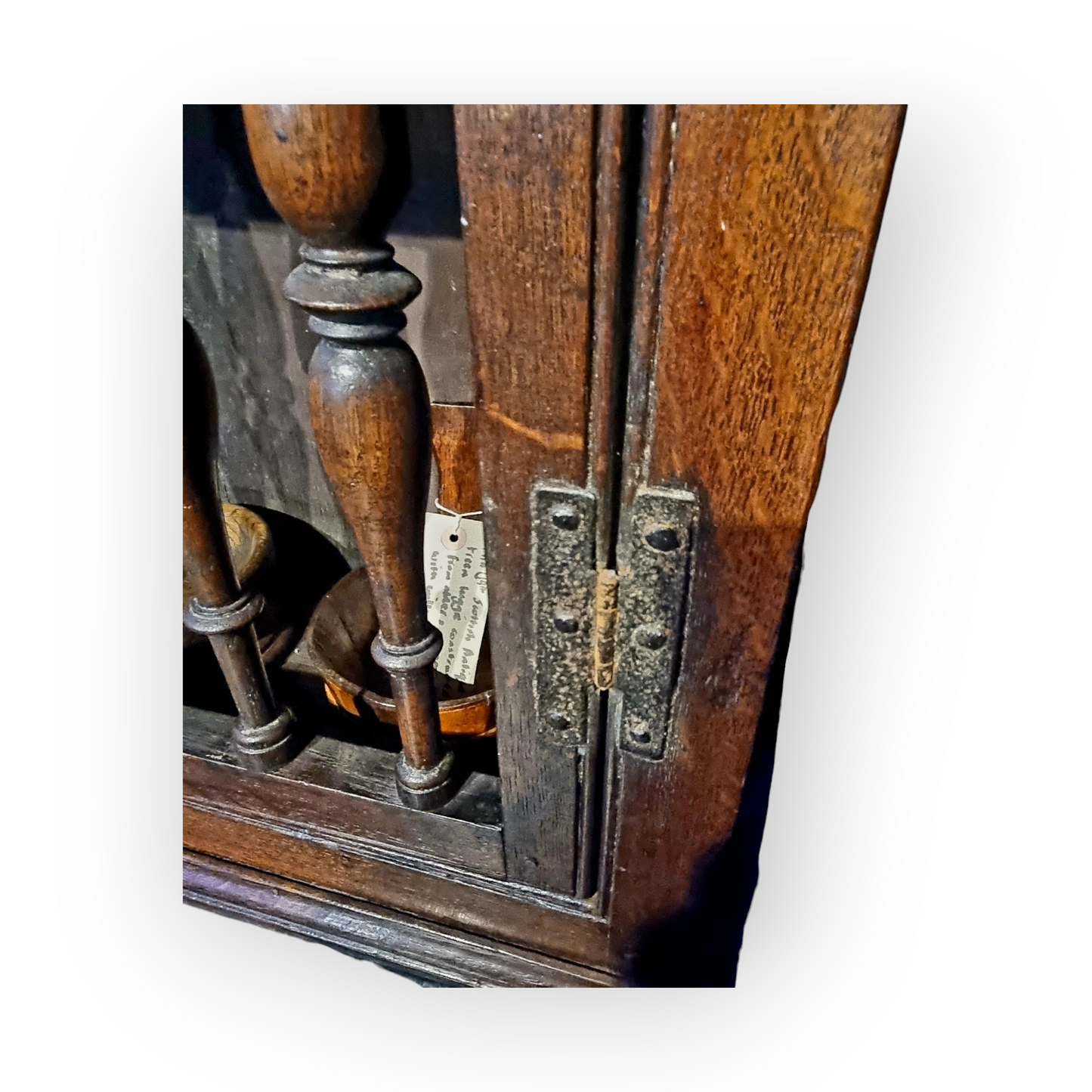 Assessed By Victor Chinnery in 2001 - Ex-Tony Chapman Collection - A William & Mary English Antique Oak Spindle Mural Cupboard, circa 1700