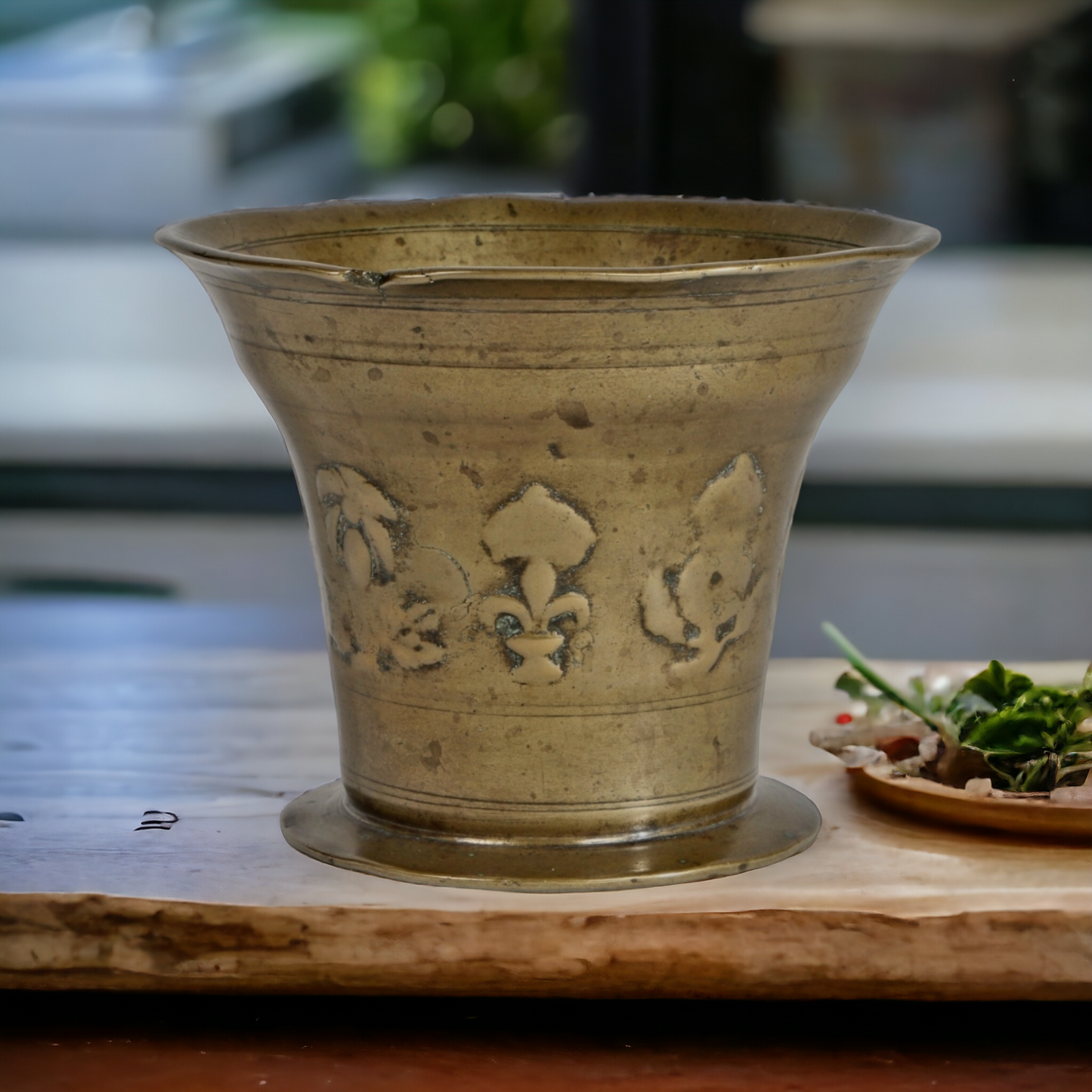 A Diminutive 17th Century Charles II Period, English Antique Bronze-Alloy Mortar, Attributed To The ‘X’ Foundry, Suffolk, England, circa 1680.
