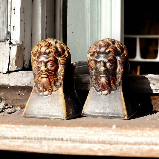 Rare Pair of Mid-19th Century Scottish Antique Treacle Glaze Sash Window Supports / Furniture Supports