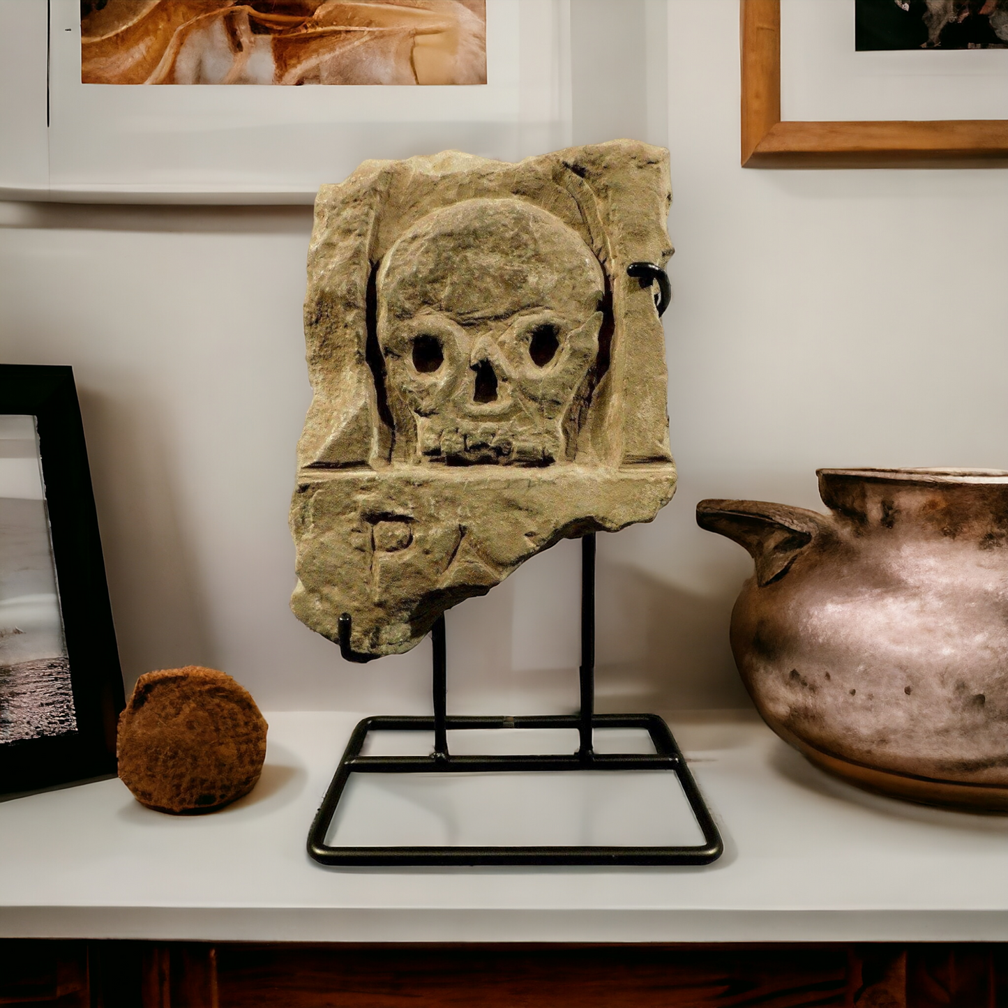 16th Century Italian Antique Carved Stone Memento Mori - Possibly a Gravestone Fragment