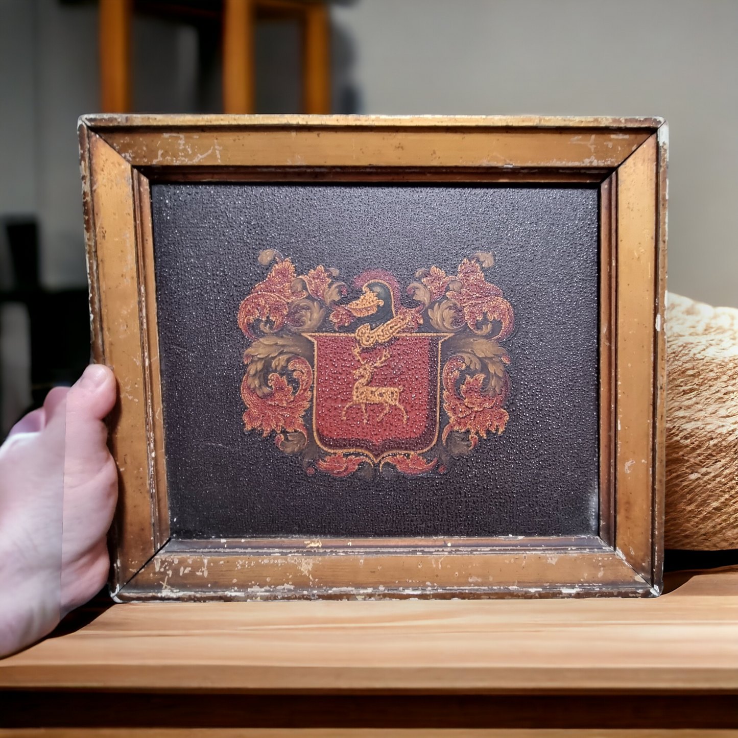 Early 19th Century Heraldic Antique  Coaching Panel