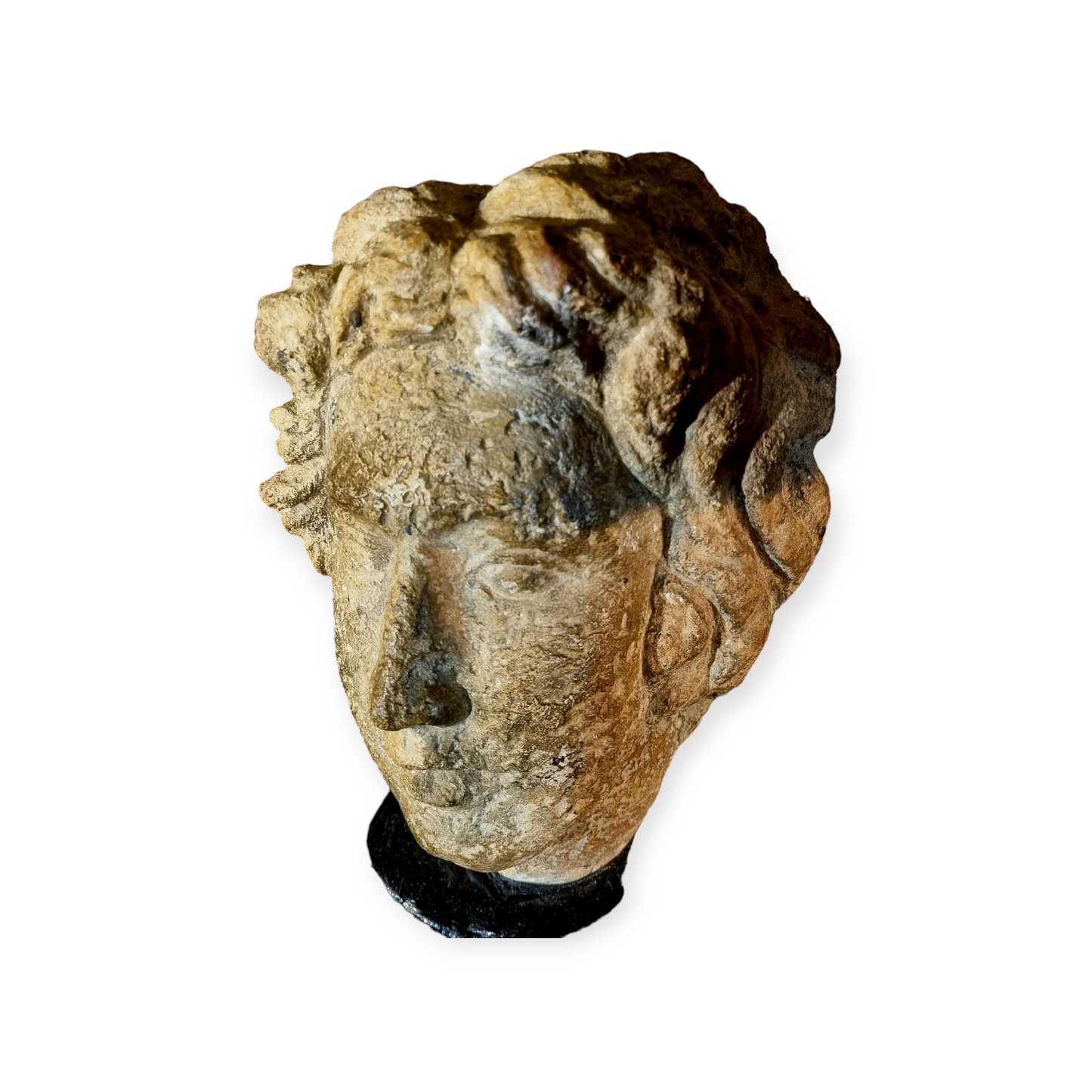 Roman Antiquity - 2nd Century AD - A Life-Size Roman Antique Carved Stone Head of a Male