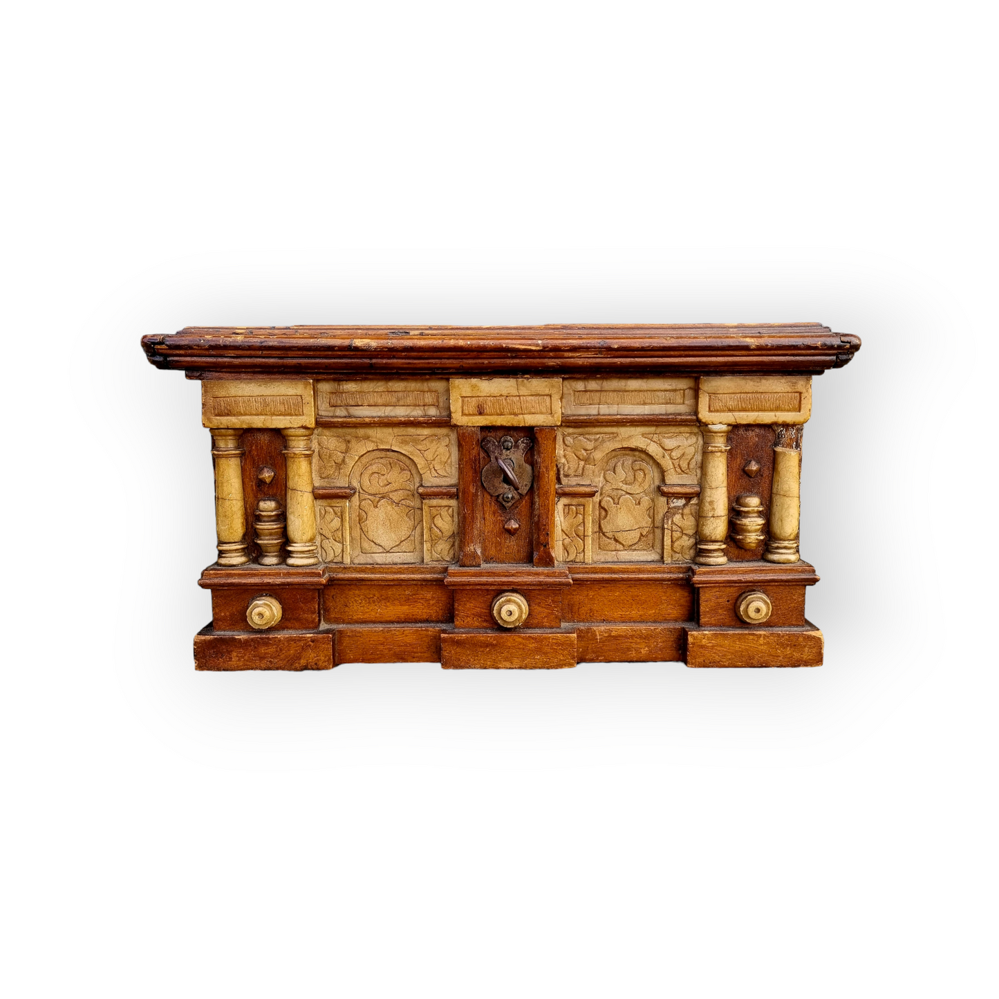 Early 17th Century Flemish Antique Carved Malines Alabaster Table Box or Casket, Circa 1600
