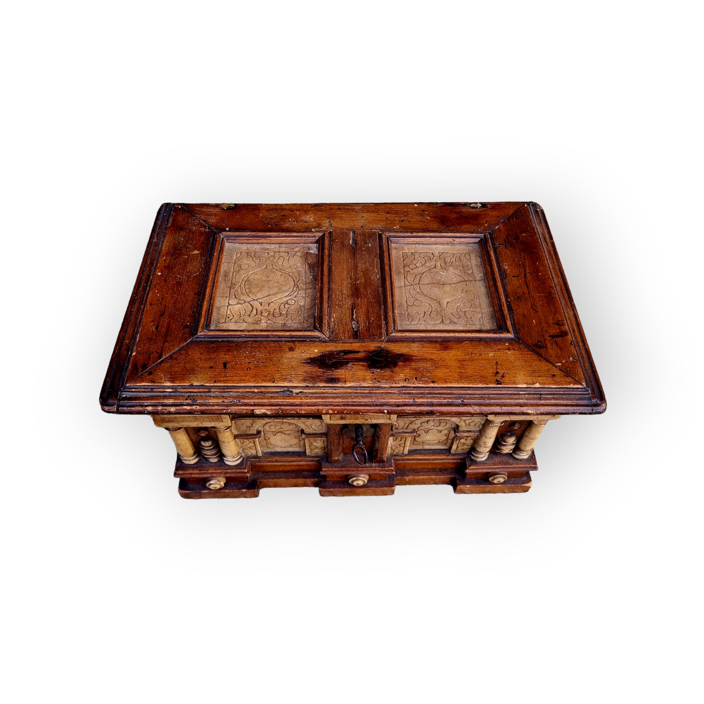 Early 17th Century Flemish Antique Carved Malines Alabaster Table Box or Casket, Circa 1600