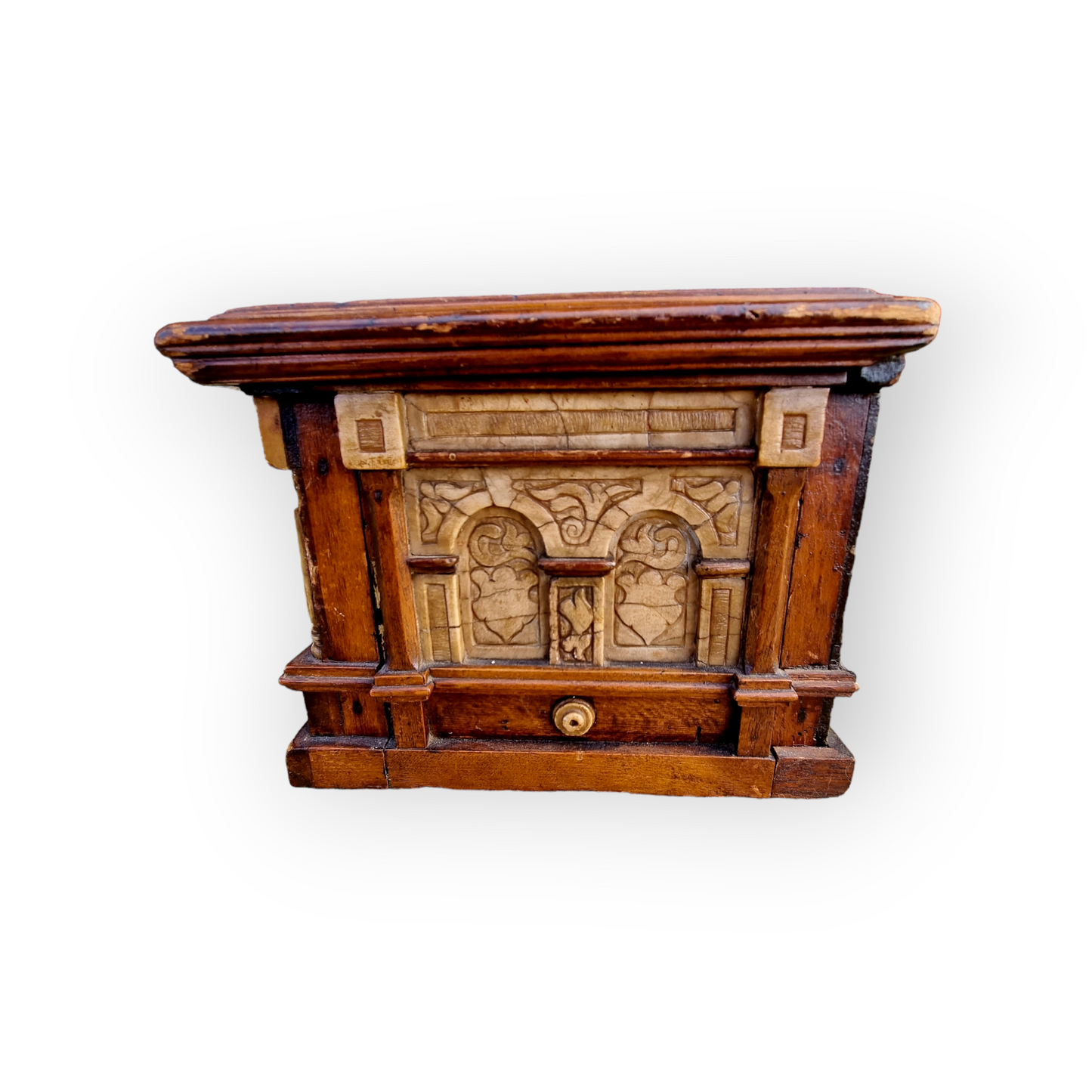 Early 17th Century Flemish Antique Carved Malines Alabaster Table Box or Casket, Circa 1600