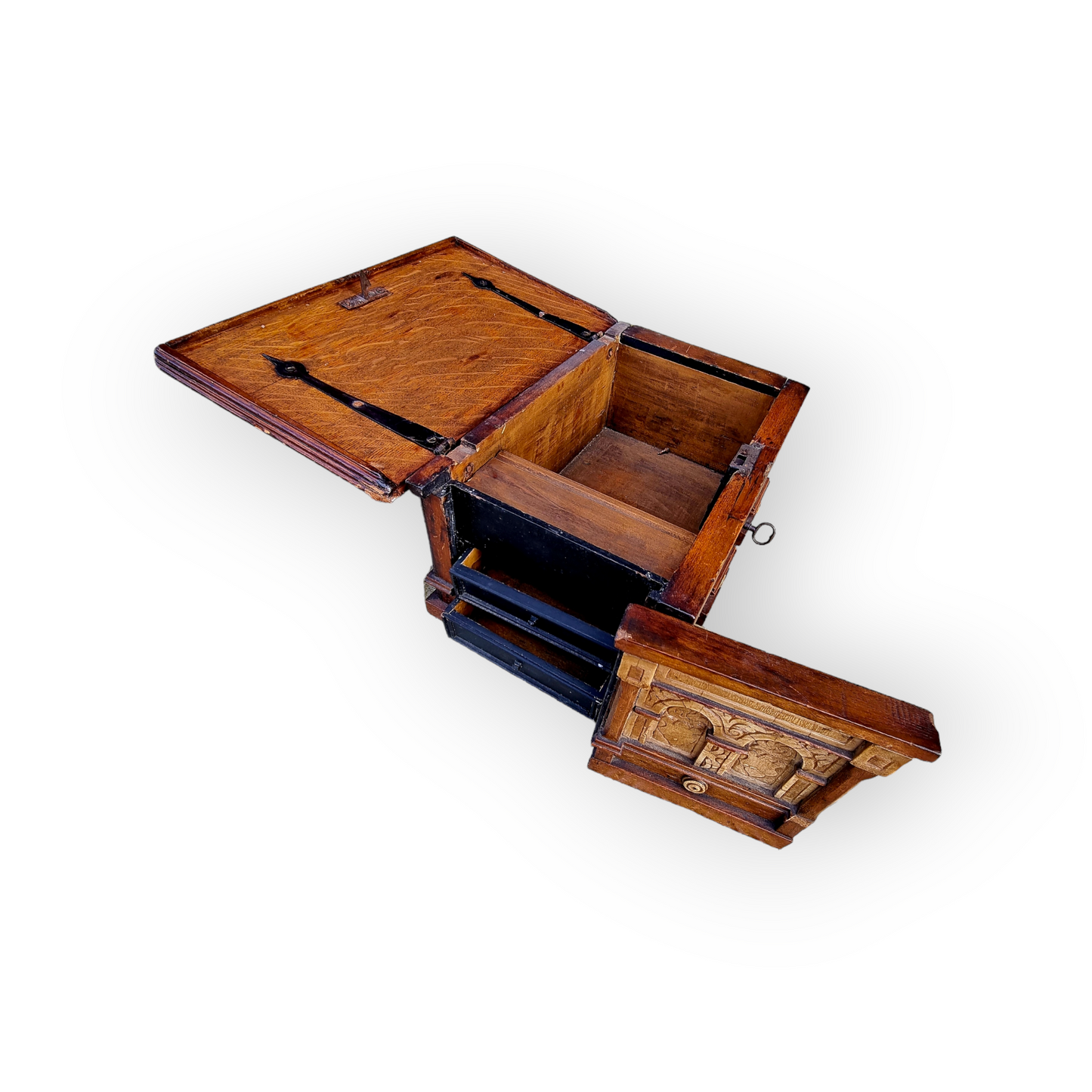 Early 17th Century Flemish Antique Carved Malines Alabaster Table Box or Casket, Circa 1600