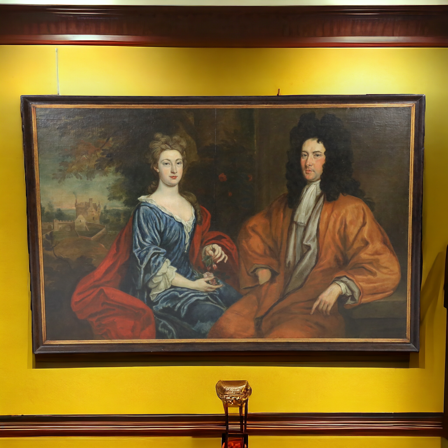 Very Large Late 17th Century Scottish School Antique Oil of a Gentleman & His Wife