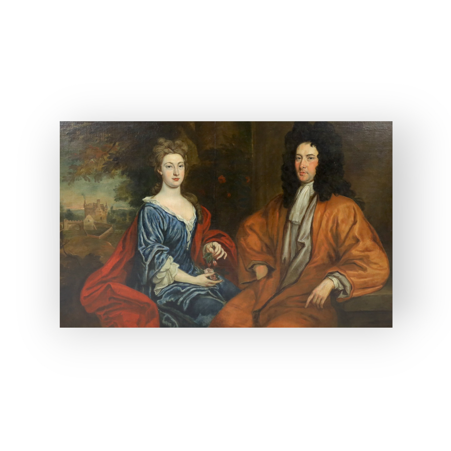 Very Large Late 17th Century Scottish School Antique Oil of a Gentleman & His Wife