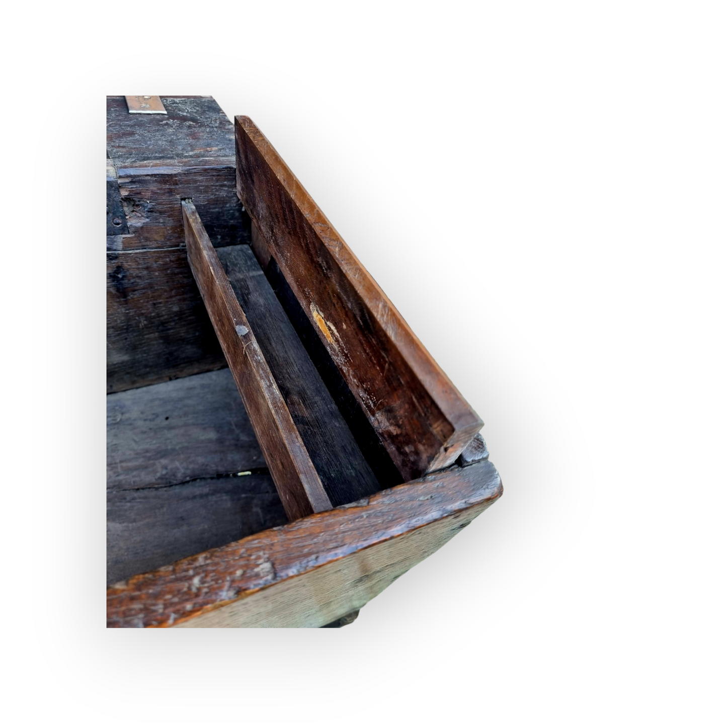 Early 17th‑Century English Antique Oak Boarded Coffer / Chest, Found in Suffolk
