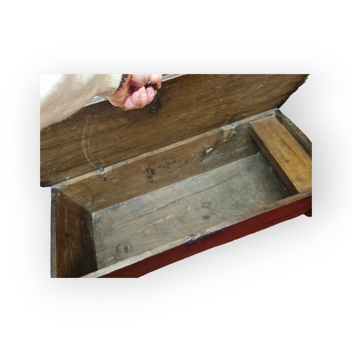 Early 17th‑Century English Antique Oak Boarded Coffer / Chest