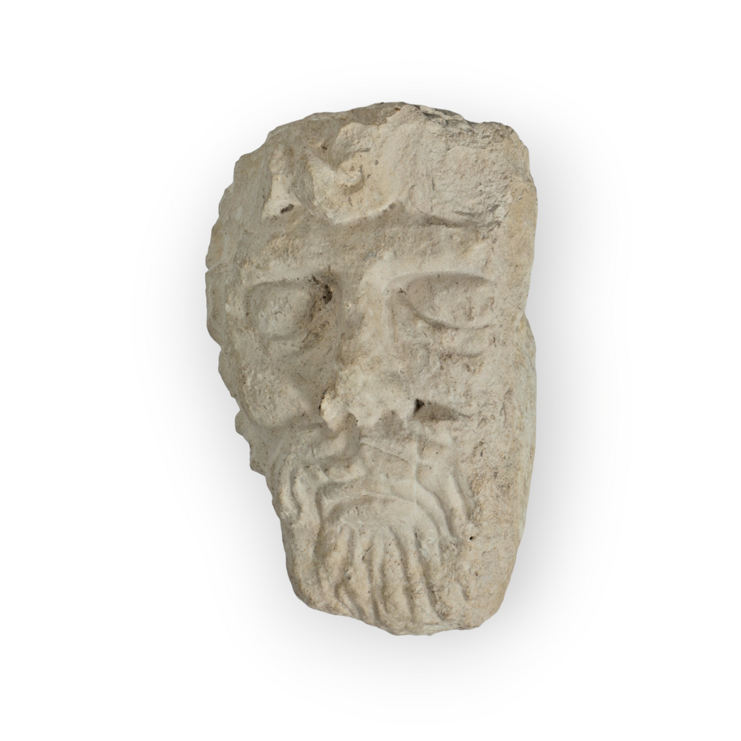 Medieval Antique Carved Limestone Head