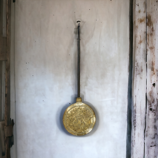 Rare 17th Century Dutch Antique Warming Pan Bearing The Arms of Amsterdam