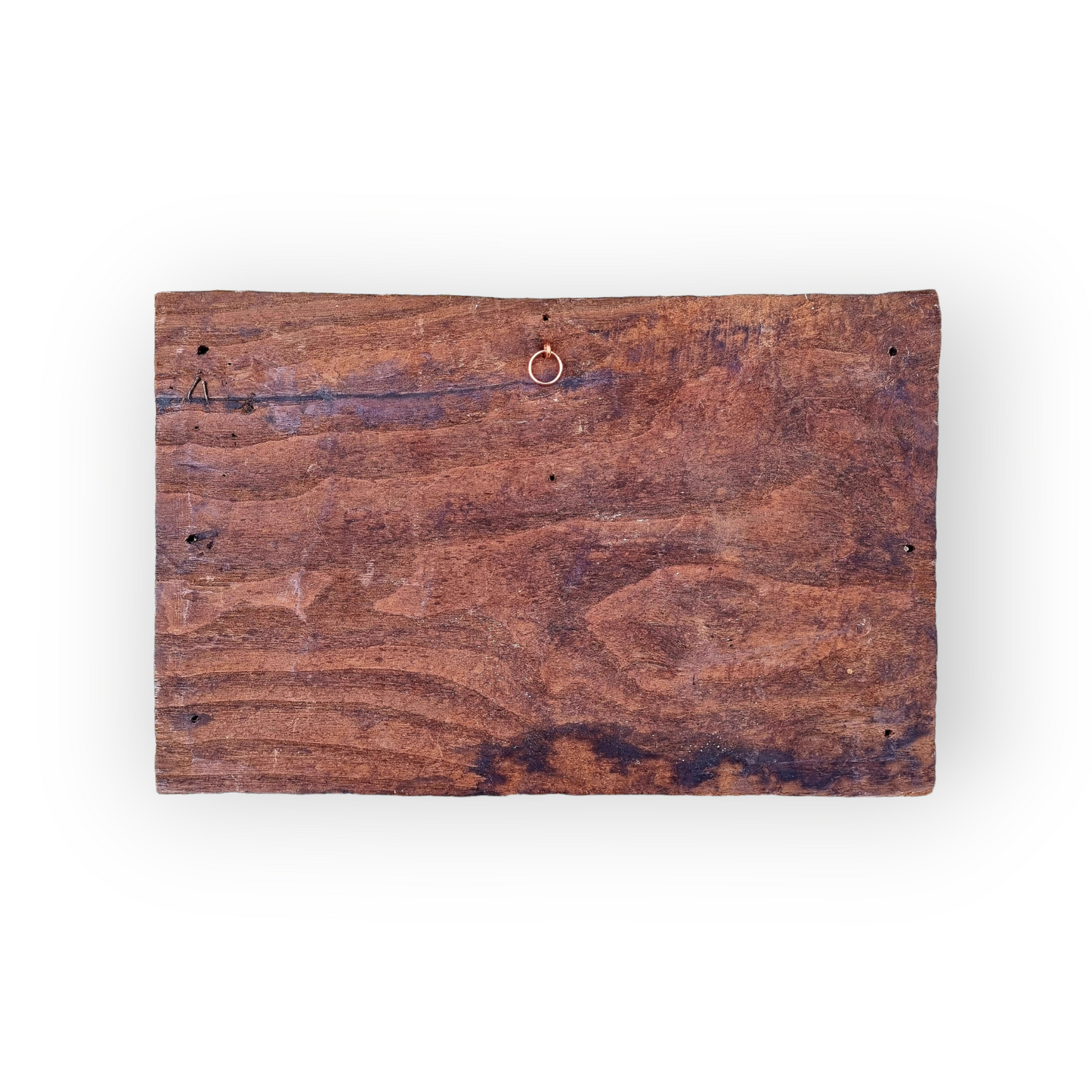 Late 17thC Baroque Period Antique Carved Wood Panel Depicting a Winged Angel Flanked by Scrolling Foliage