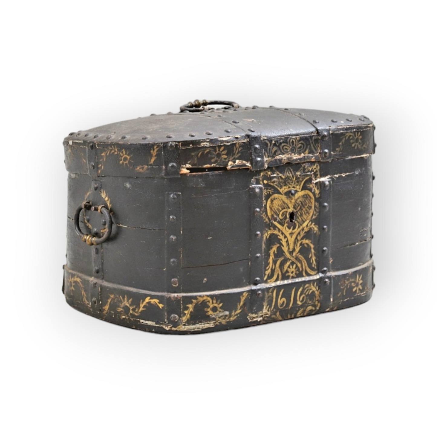 A Very Large Early 17th Century Scandinavian Bentwood Box Dated "1616"