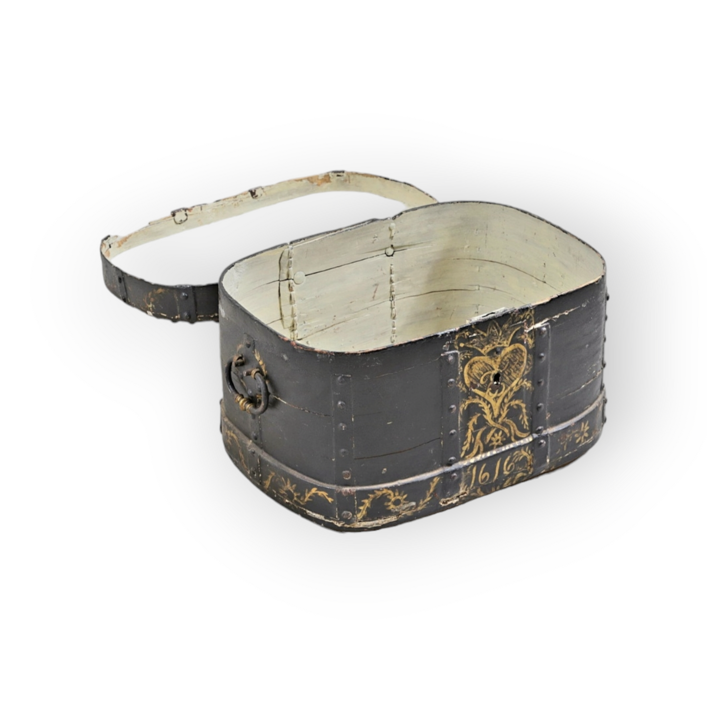 A Very Large Early 17th Century Scandinavian Bentwood Box Dated "1616"