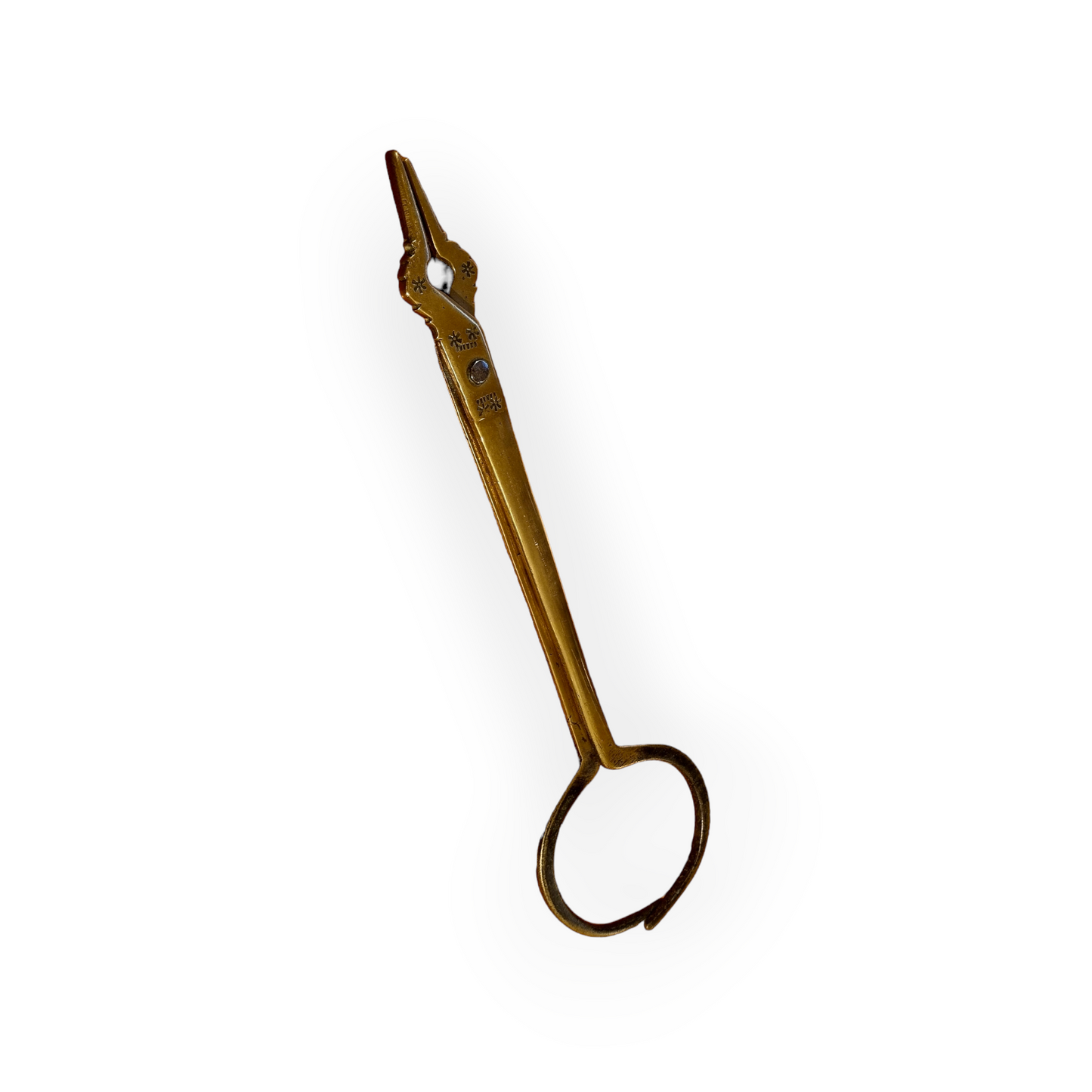 Large Pair of 19th Century Antique Brass Downhearth Cooking Tongs