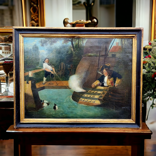 Early 19th-Century English Folk Art Maritime Painting – After Robert William Buss