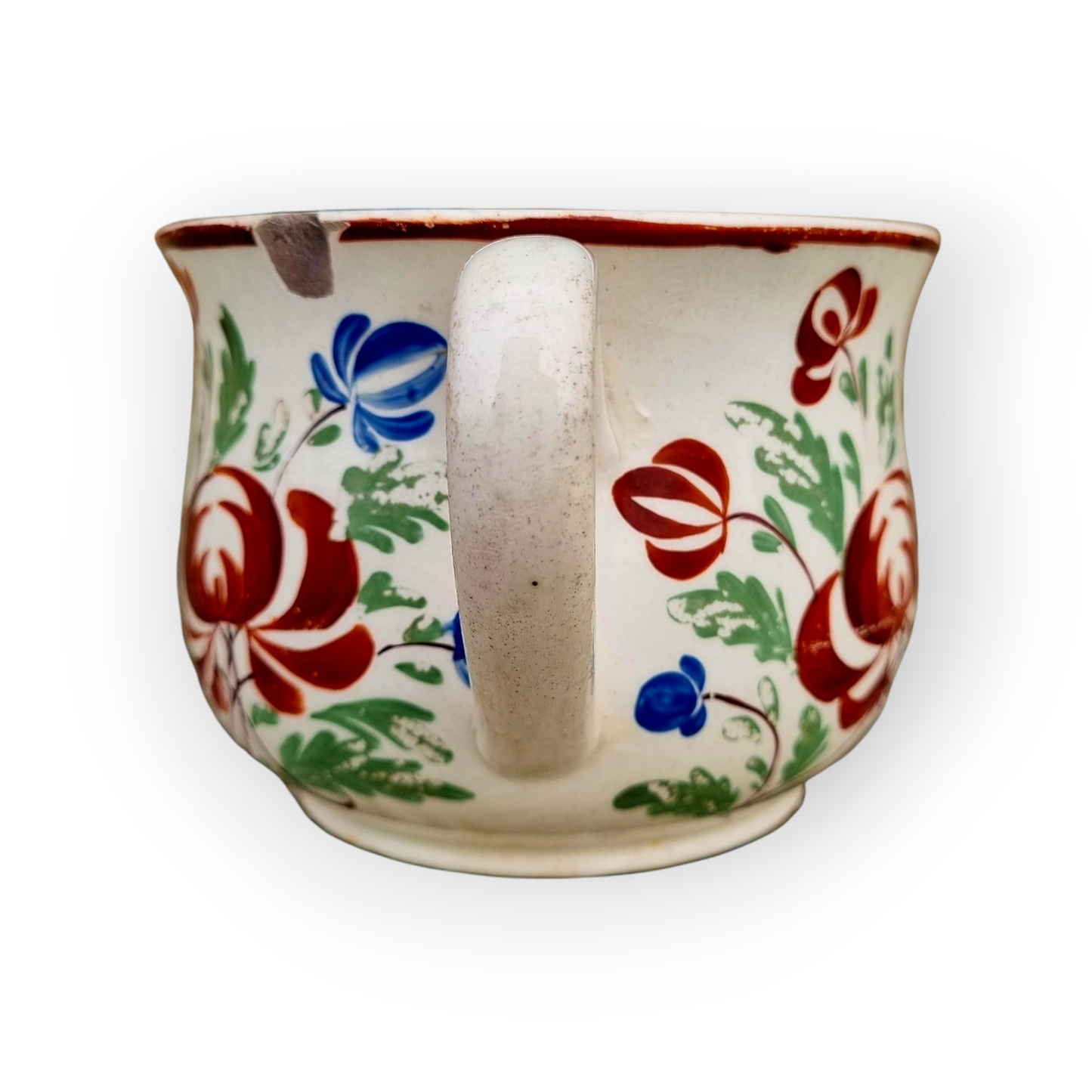 Diminutive Late 18th Century English Antique Creamware Child's Piss Pot / Chamber Pot Inscribed "Jane Elizabeth Skinner"