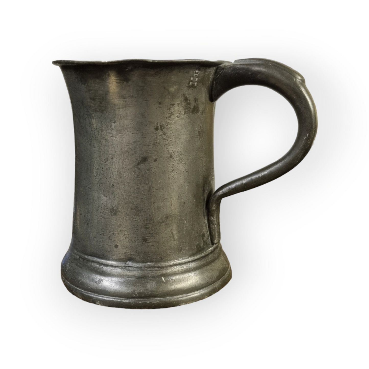 19th Century English Antique Pewter 1 Pint Tankard, Stamped "Yates & Birch"