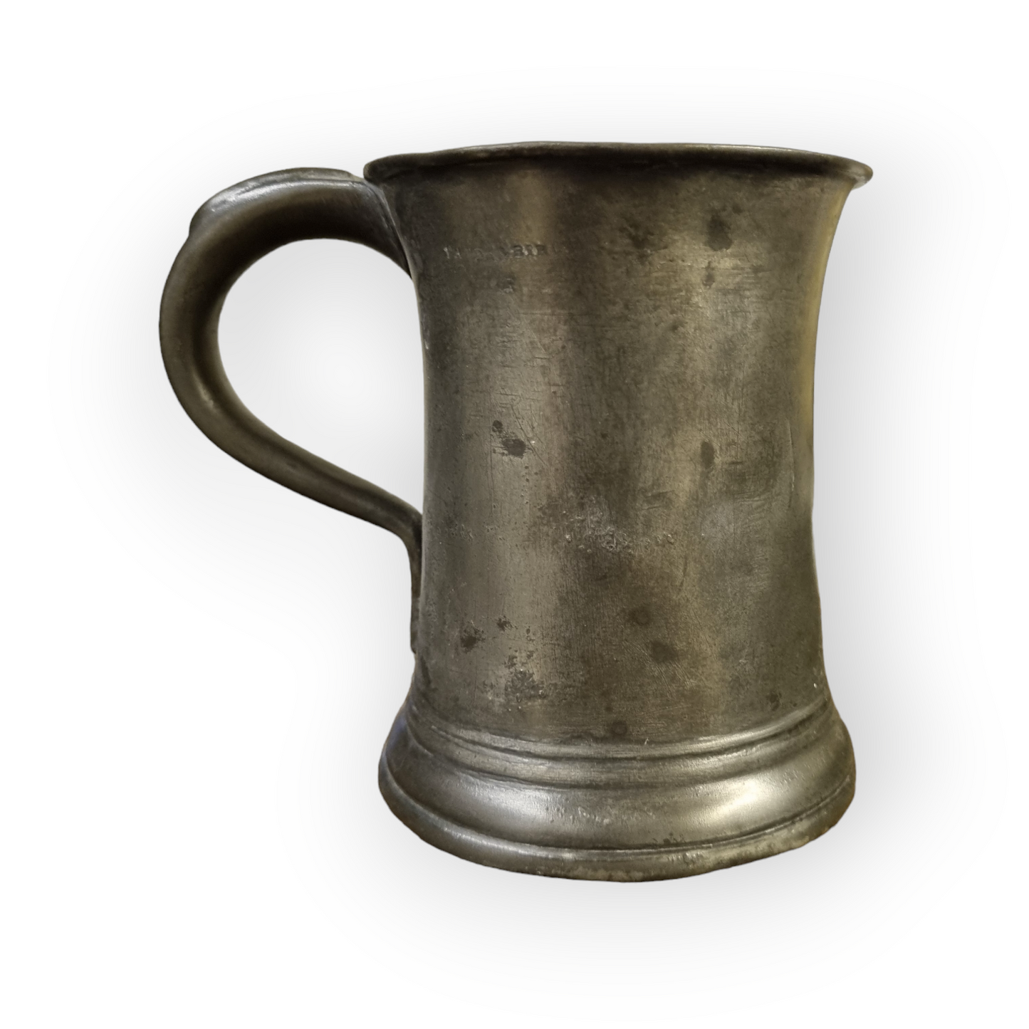 19th Century English Antique Pewter 1 Pint Tankard, Stamped "Yates & Birch"