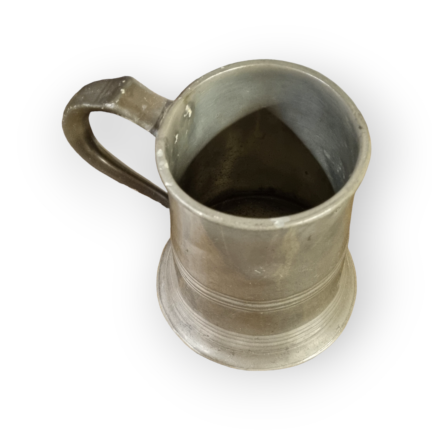 19th Century English Antique Pewter 1 Pint Tankard, Attributed to "James Yates"