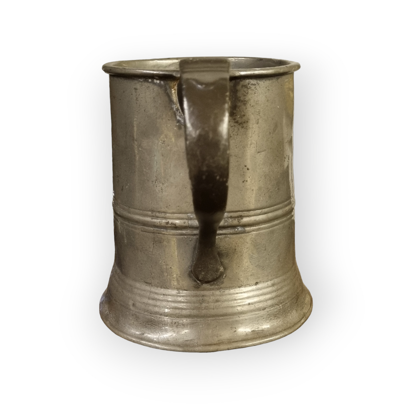 19th Century English Antique Pewter 1 Pint Tankard, Attributed to "James Yates"