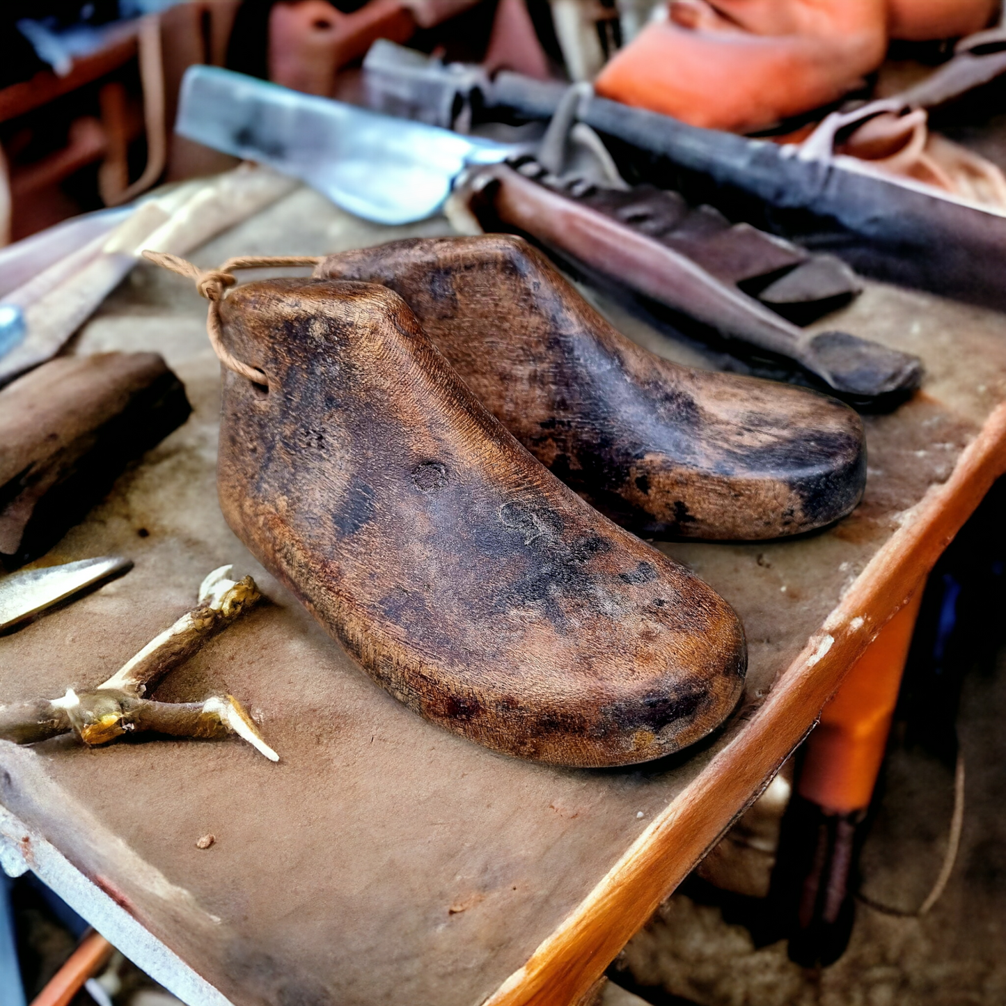 Pair of Early 19th Century English Antique Treen Shoemaker's Miniature Child's Shoe Lasts