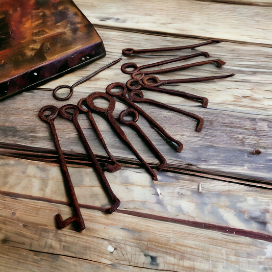 Set of Twelve Late 18th Century Antique Iron Lock Picks or Skeleton Keys