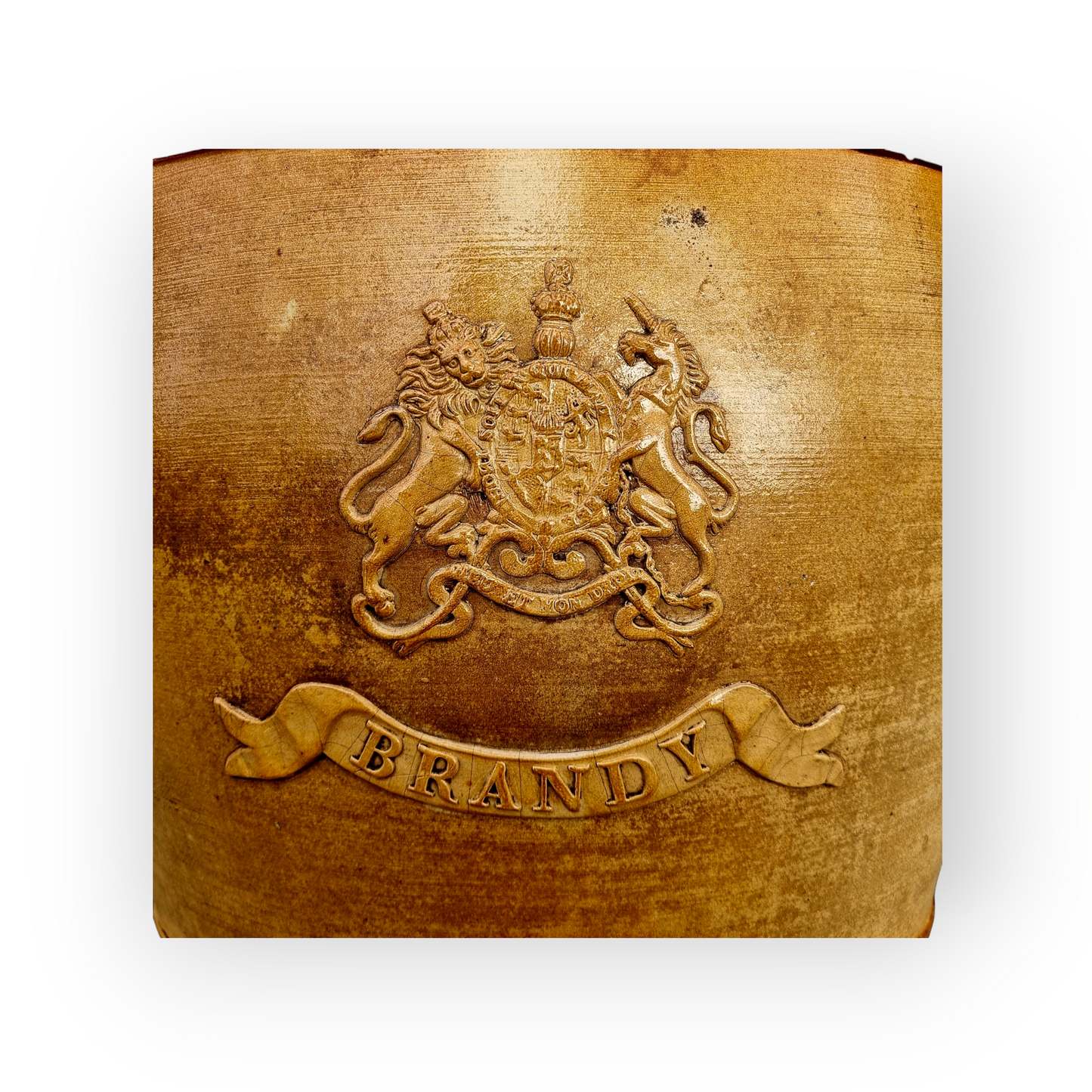 Very Large Mid-19thC English Antique Stoneware Brandy Barrel Bearing the Impressed Mark of "J Stiff, London Pottery, Lambeth", circa 1843-1863